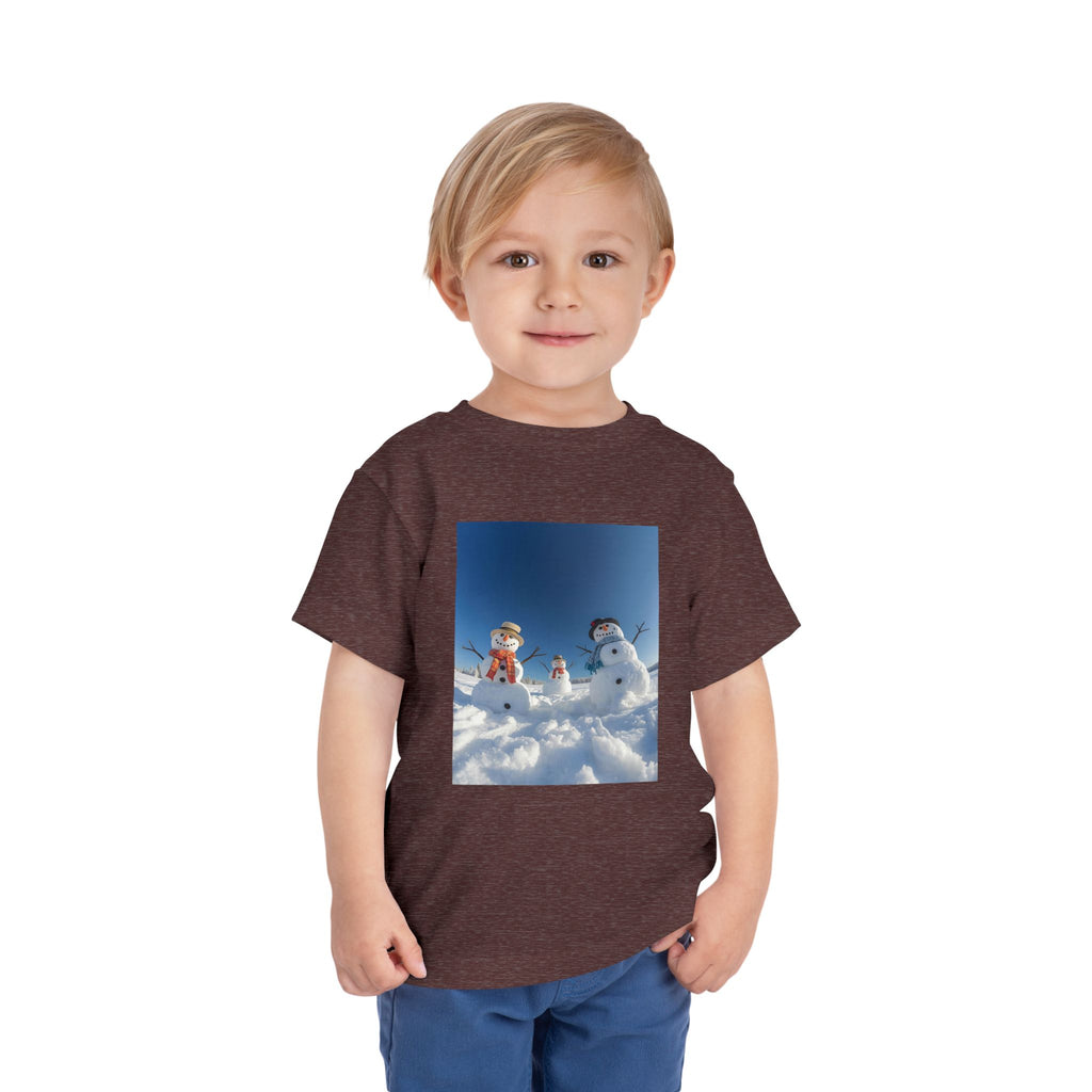 Festive Christmas Snowman Family Toddler Short Sleeve Tee