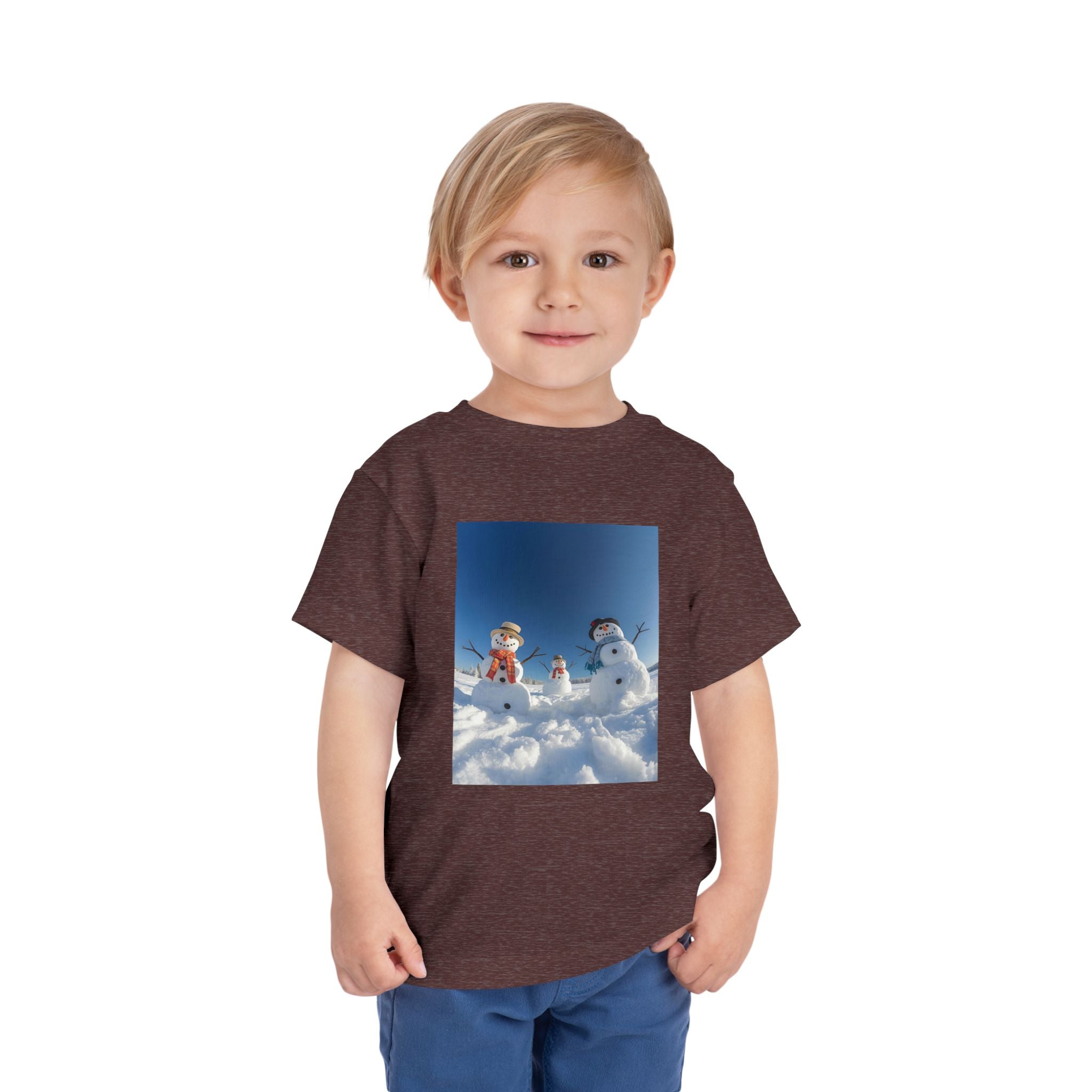 Festive Christmas Snowman Family Toddler Short Sleeve Tee