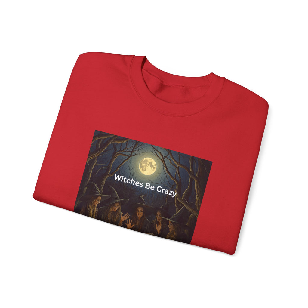 Spooky Halloween Witches Be Crazy Crewneck Sweatshirt, Cozy Halloween Apparel, Unisex Fall Fashion, Witchy Gifts, Casual Everyday Wear