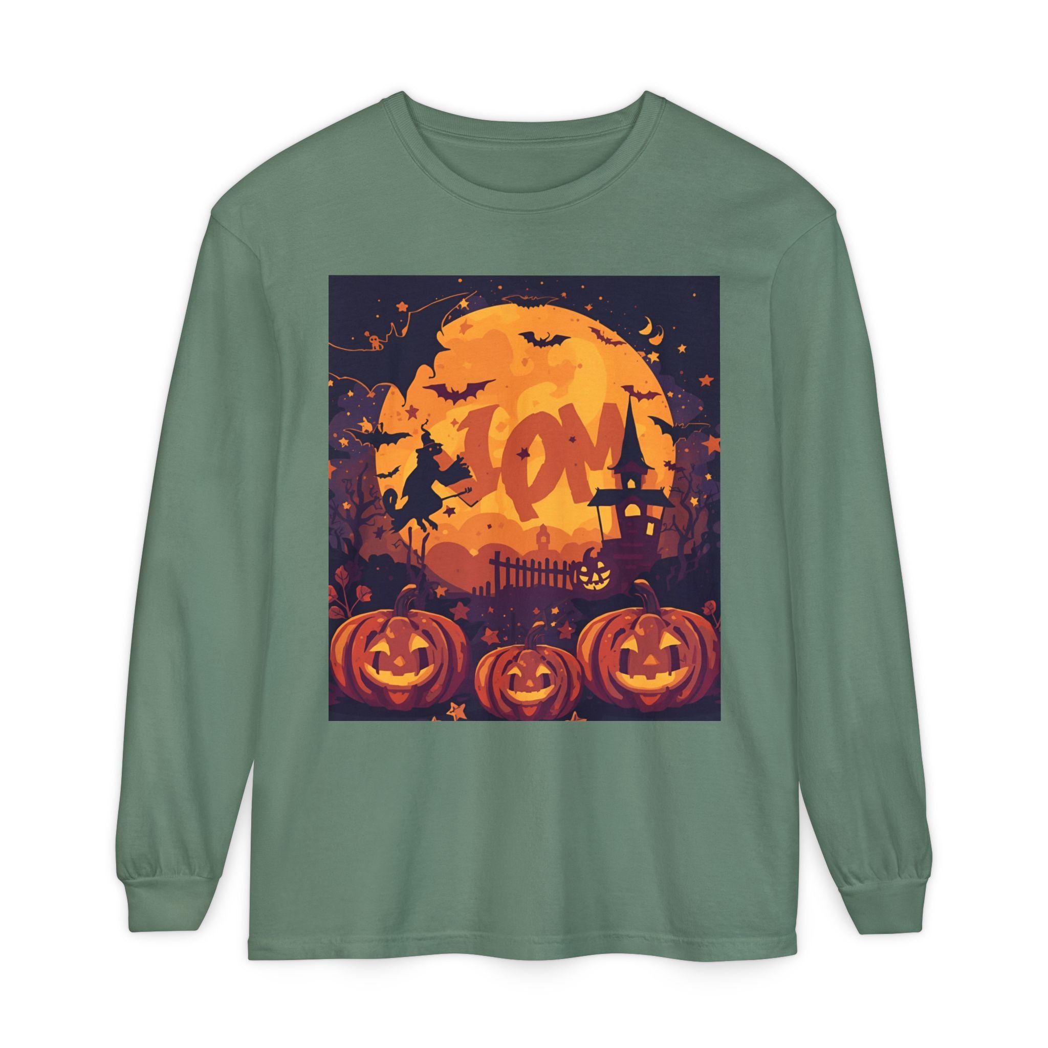 Halloween Pumpkin Long Sleeve T-Shirt, Unisex Spooky Shirt, Fall Apparel, Halloween Costume, Cozy Autumn Top, Halloween Party Wear