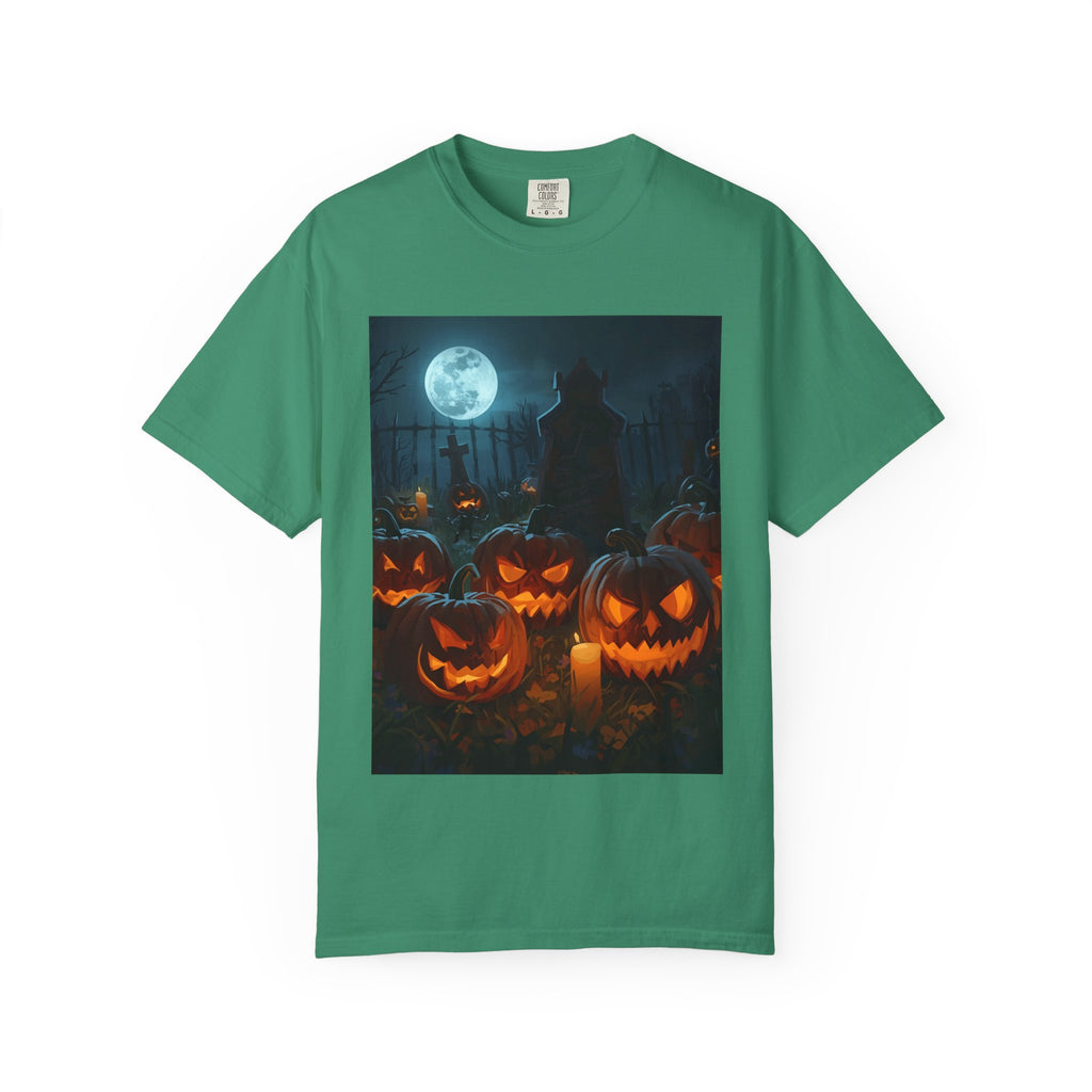 Scary Halloween Pumpkin Unisex Garment-Dyed T-shirt
