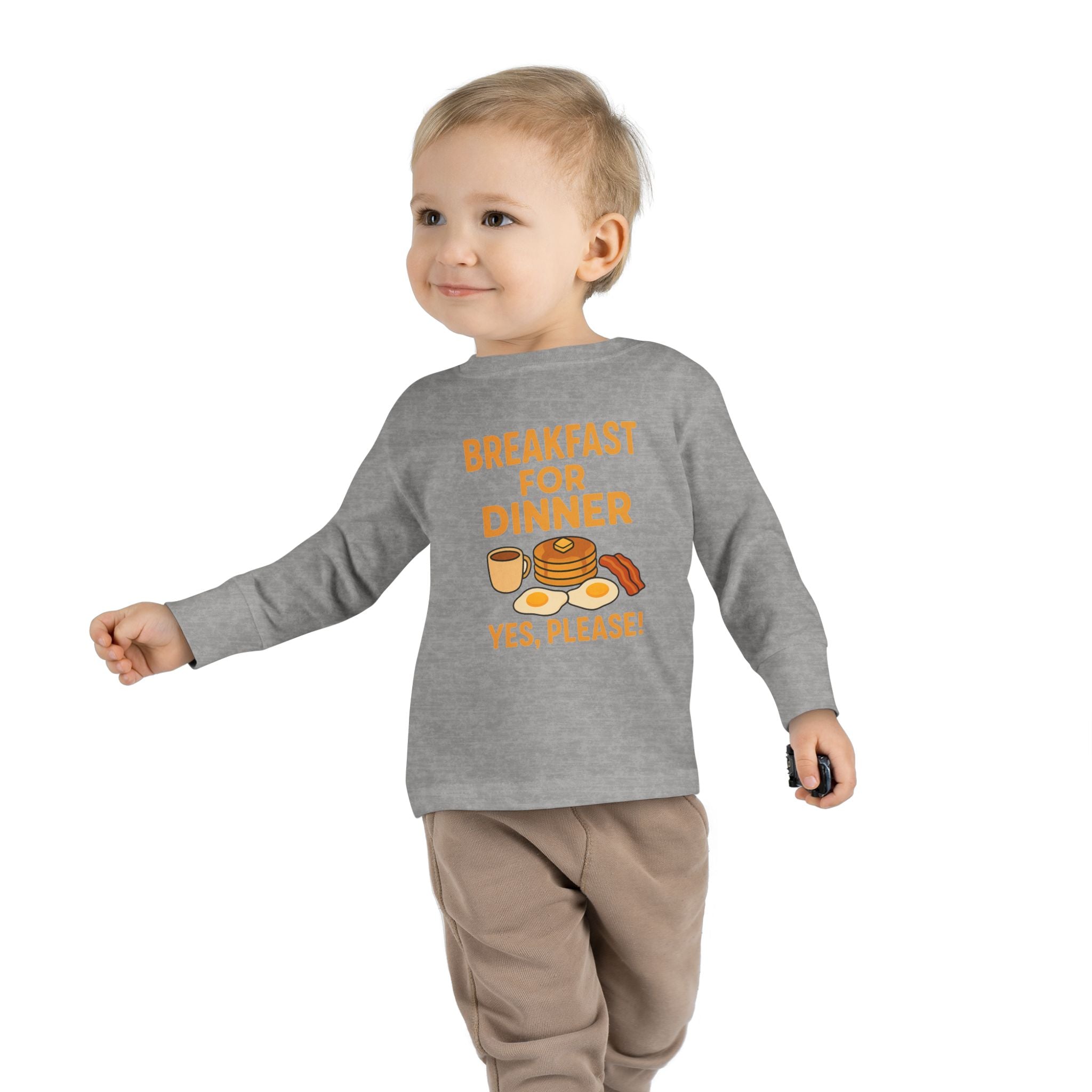 Breakfast For Dinner Toddler Long Sleeve Tee