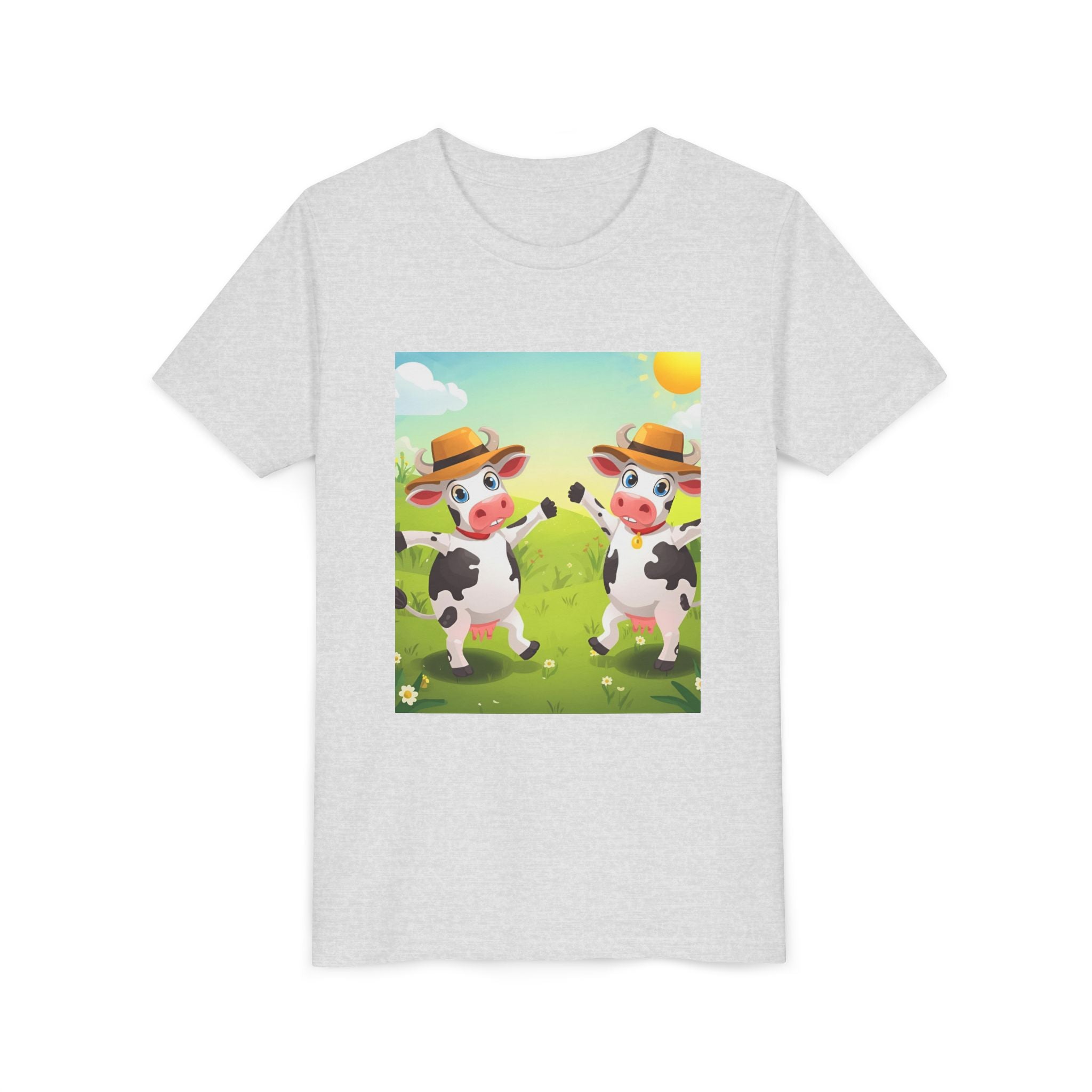 Cute Cow Fun Farm Youth Short Sleeve Tee