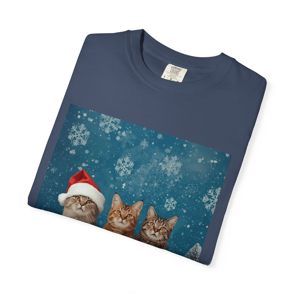 Cute Christmas Festive Cat Christmas T-Shirt, Holiday Shirt, Gift for Cat Lovers, Winter Apparel, Unisex Tee