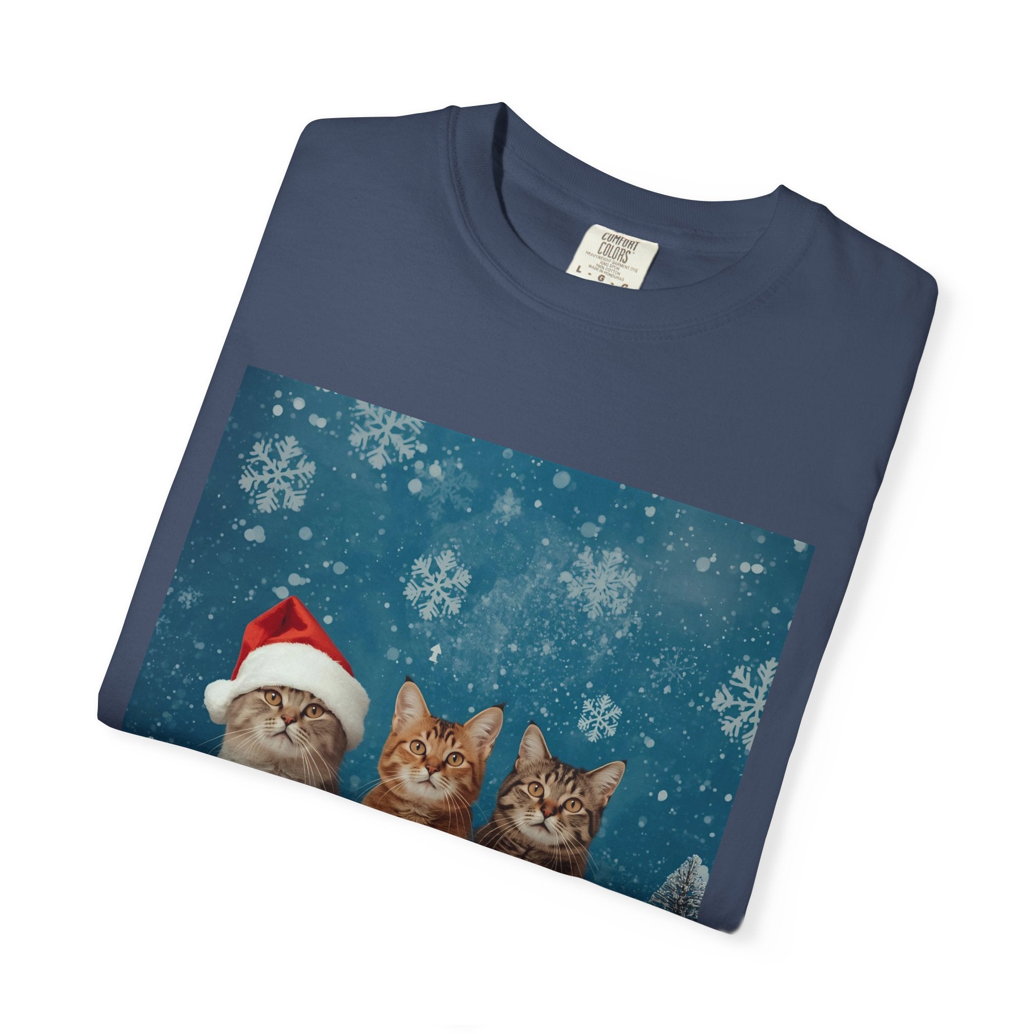 Cute Christmas Festive Cat Christmas T-Shirt, Holiday Shirt, Gift for Cat Lovers, Winter Apparel, Unisex Tee