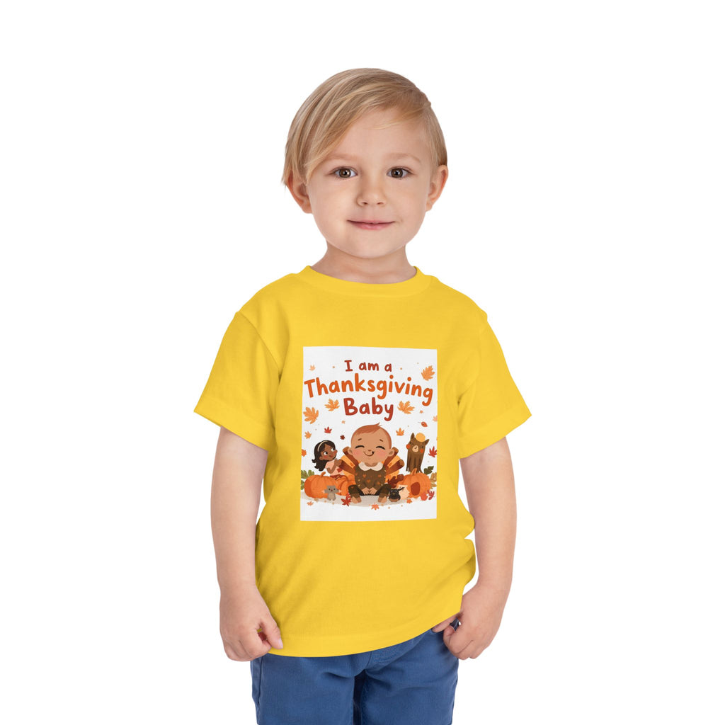 I Am A Thanksgiving Baby Toddler Short Sleeve Tee