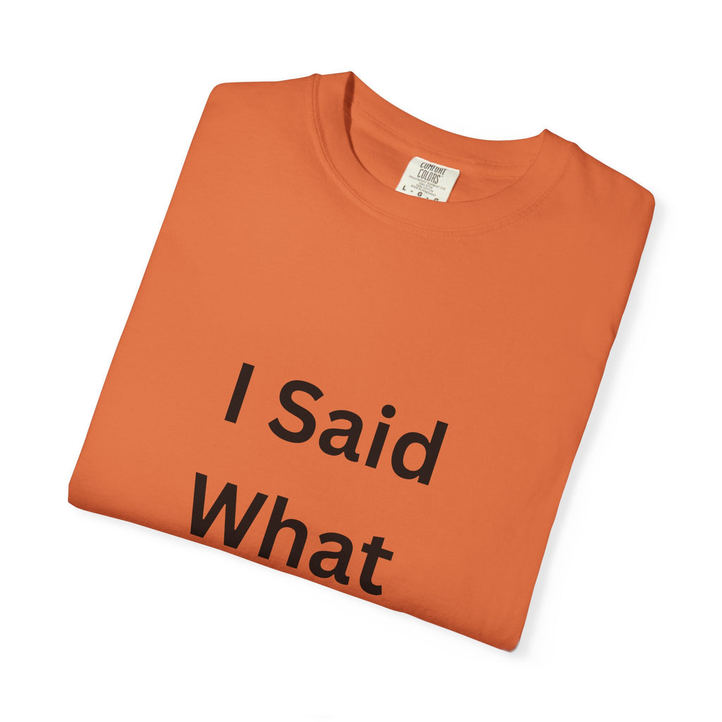Unisex Garment-Dyed T-Shirt with 'I Said What I Said' Print, Casual Tee, Gift for Friends, Pop Culture Apparel, Relaxed Fit