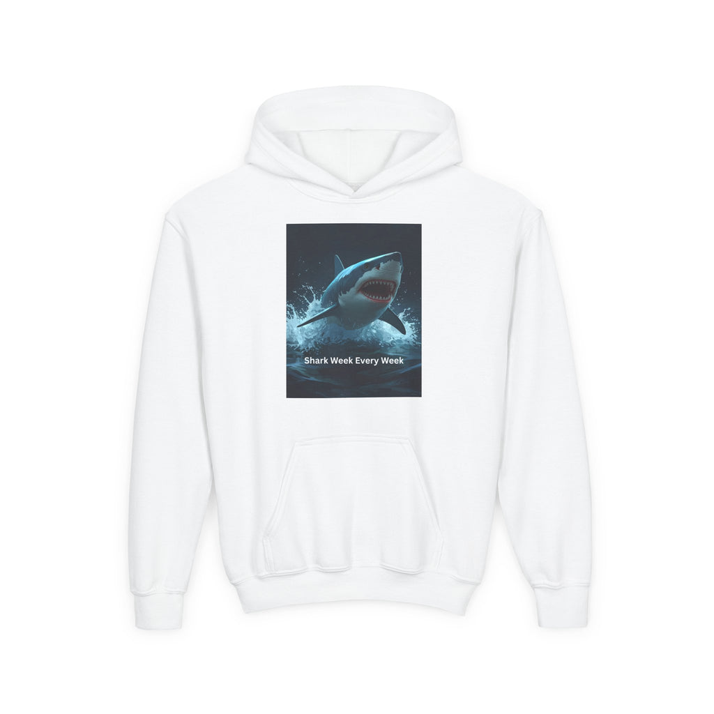 Shark Week Youth Hoodie - Fun, Comfortable Sweatshirt for Ocean Lovers, Kids Merchandise, Gift for Summer, Adventure Apparel, Sea Life Style