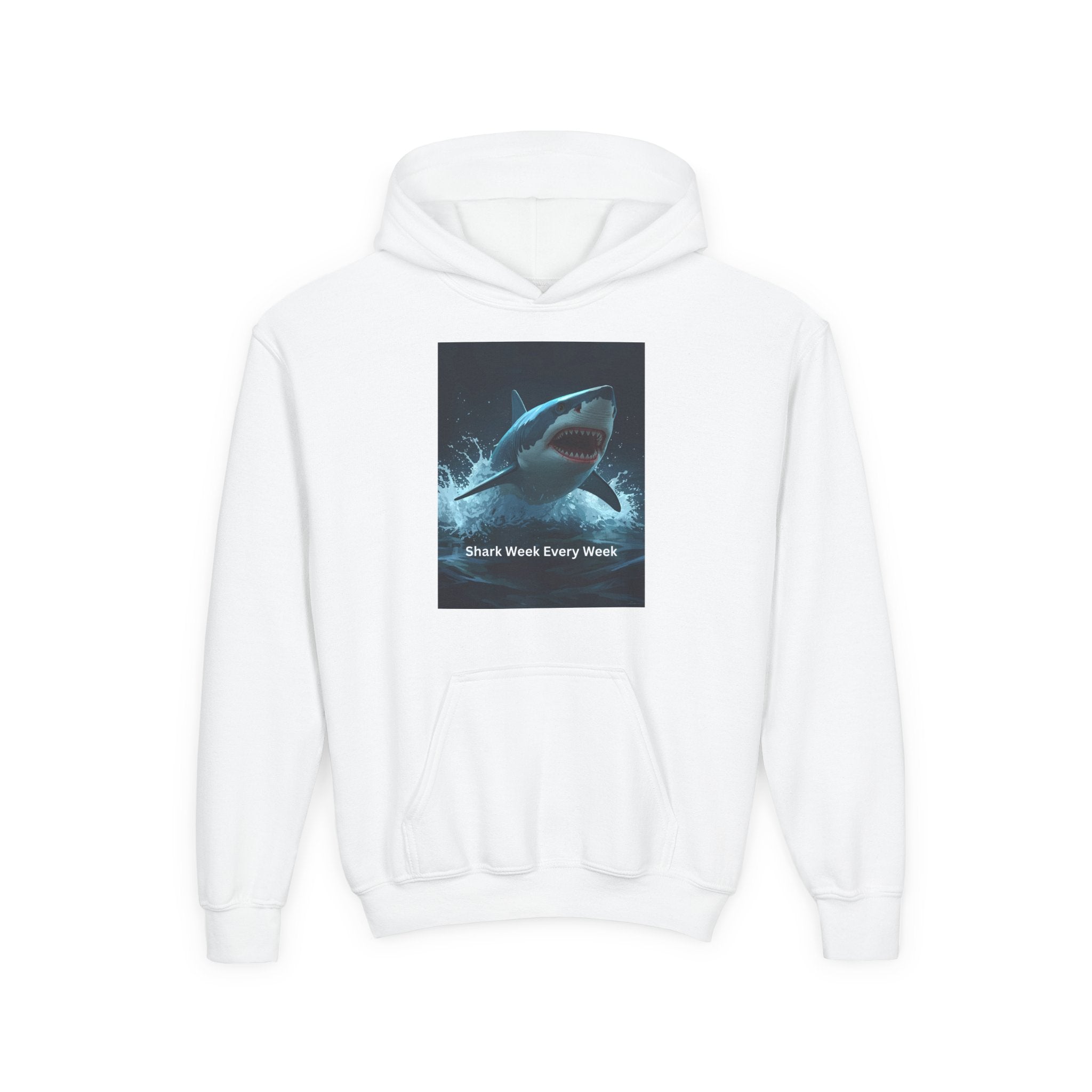Shark Week Youth Hoodie - Fun, Comfortable Sweatshirt for Ocean Lovers, Kids Merchandise, Gift for Summer, Adventure Apparel, Sea Life Style