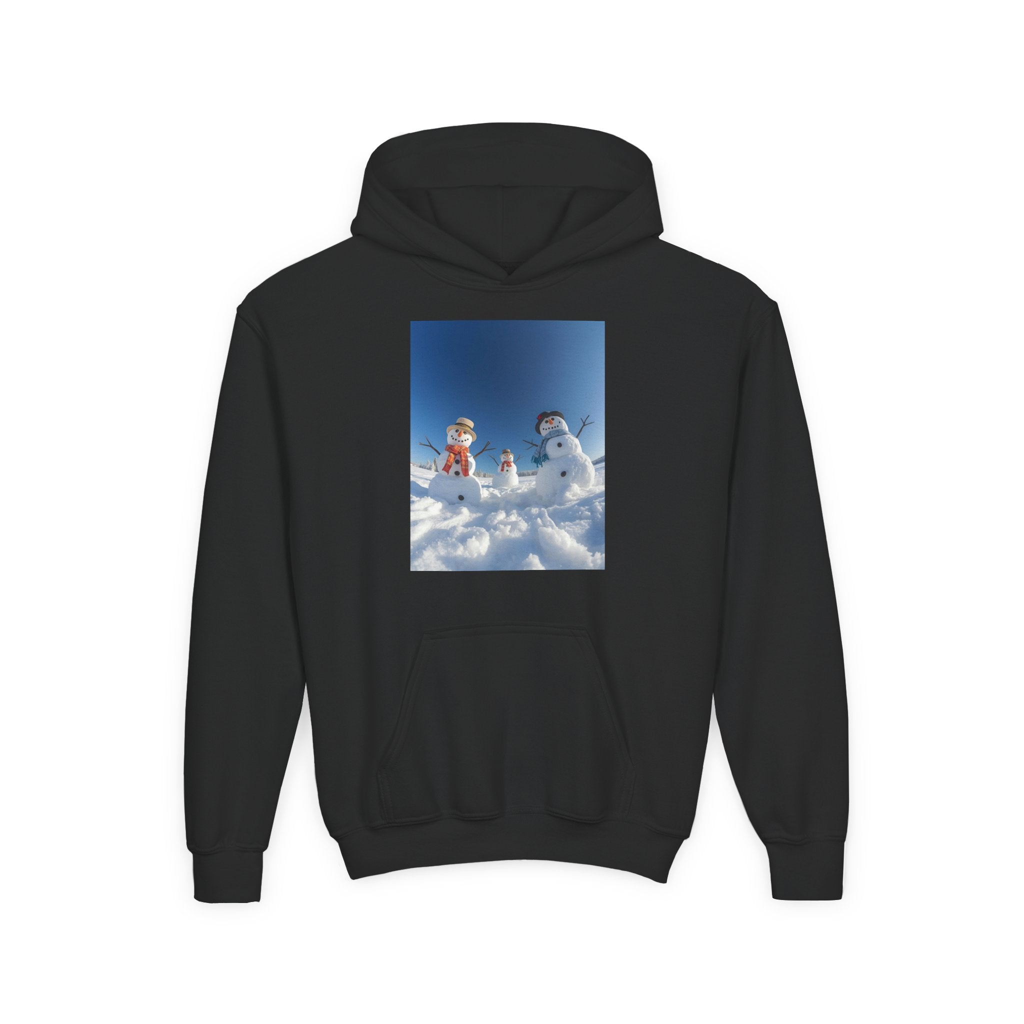 Festive Christmas Snowman Winter Magic Youth Hoodie with Snowman Design, Cozy Kids Sweatshirt, Holiday Gift, Winter Apparel, Cute Kids Clothing, Snow Lovers Hoodie