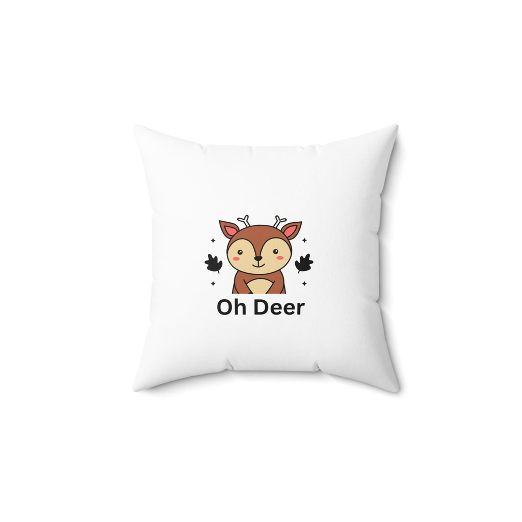 Whimsical Deer Pillow - Cozy Home Decor, Seasonal Accent, Cute Gift for Nature Lovers, Fall Decor, Animal Themed Cushion
