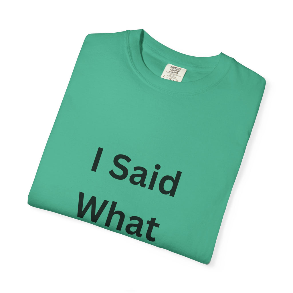 Unisex Garment-Dyed T-Shirt with 'I Said What I Said' Print, Casual Tee, Gift for Friends, Pop Culture Apparel, Relaxed Fit