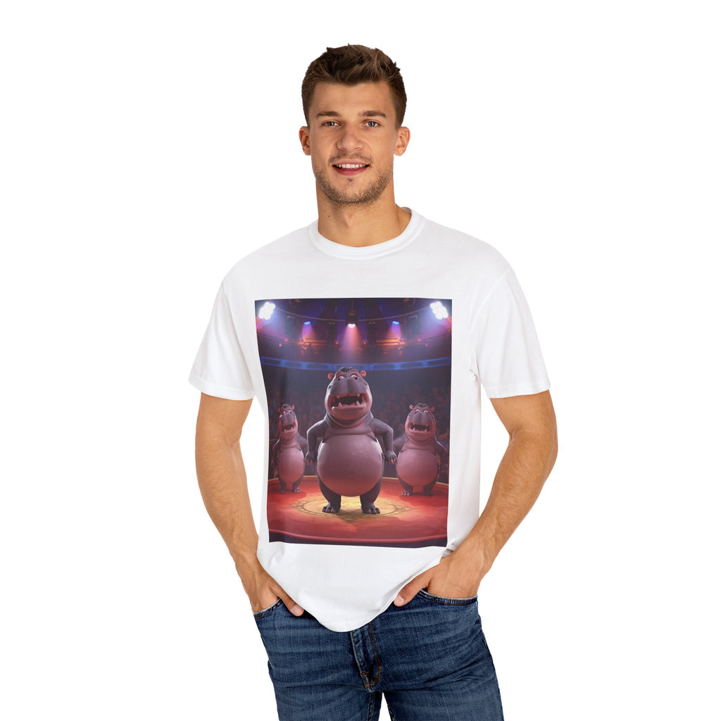 Fun Hippo Performance T-Shirt, Unisex Cotton Tee, Cartoon T-shirt, Gift for Kids, Animal Lover Shirt, Birthday Party Apparel