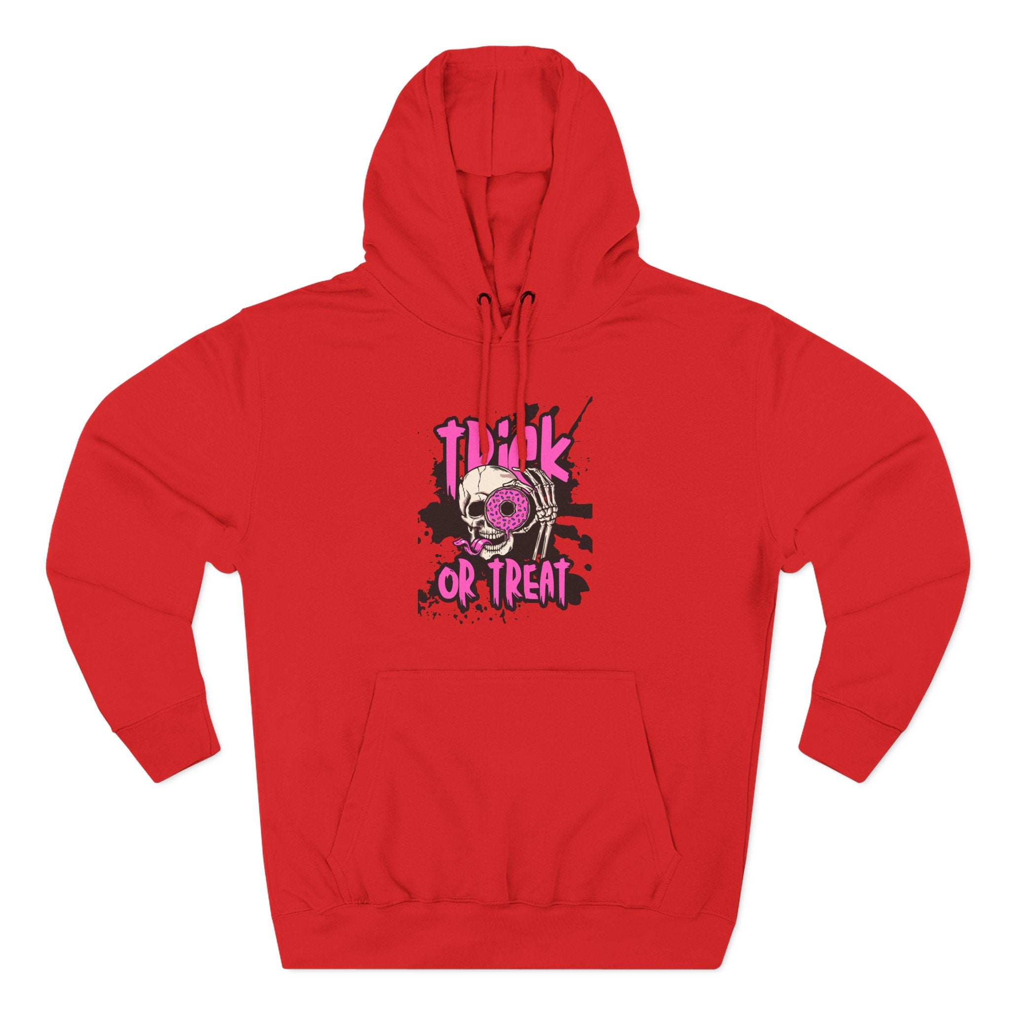 Trick Or Treat Skull Three-Panel Fleece Hoodie
