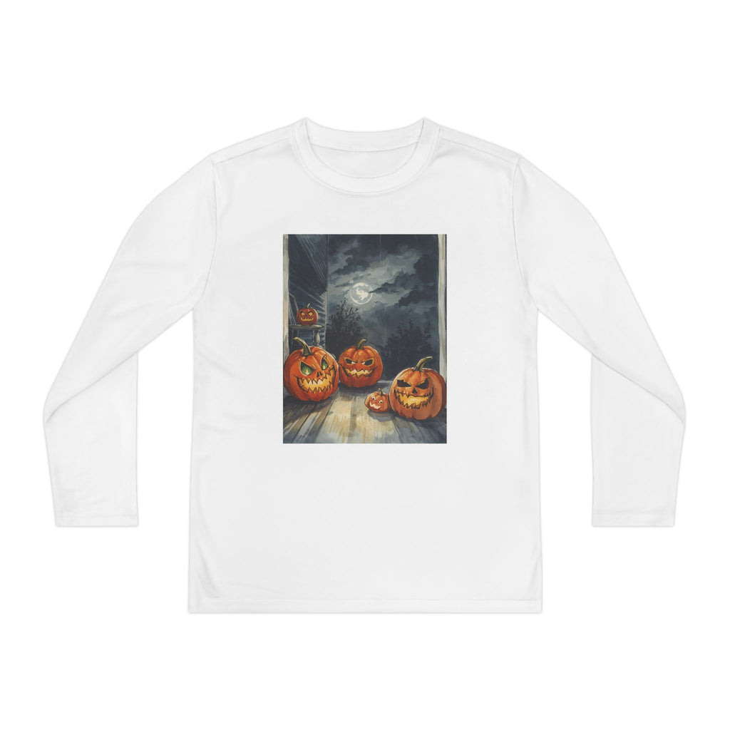 Halloween Pumpkin Spooky Youth Long Sleeve Competitor Tee