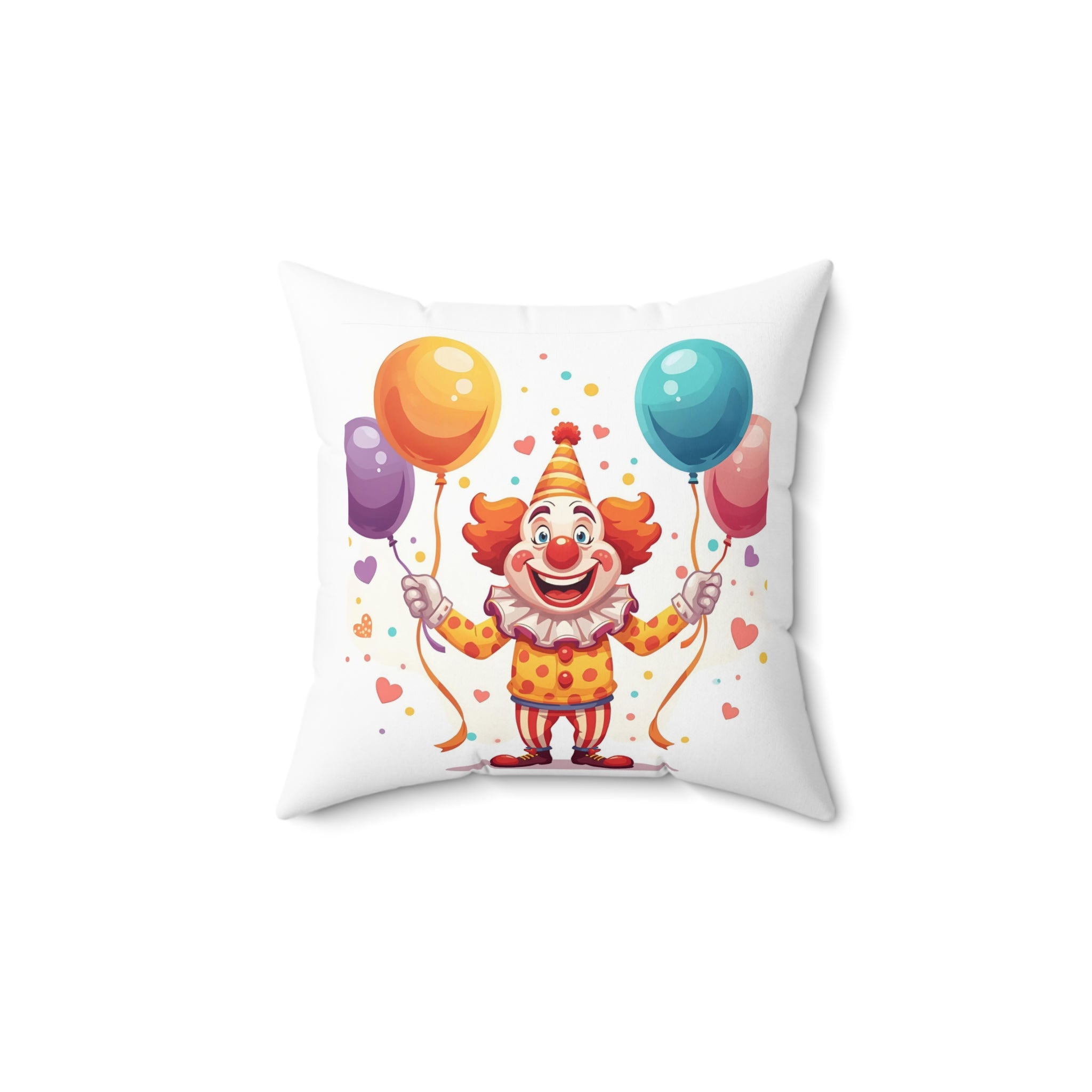 Colorful Clown Pillow Cover, Kids Room Decor, Playroom Accent, Party Decor, Fun Gift Idea, Whimsical Home Decor