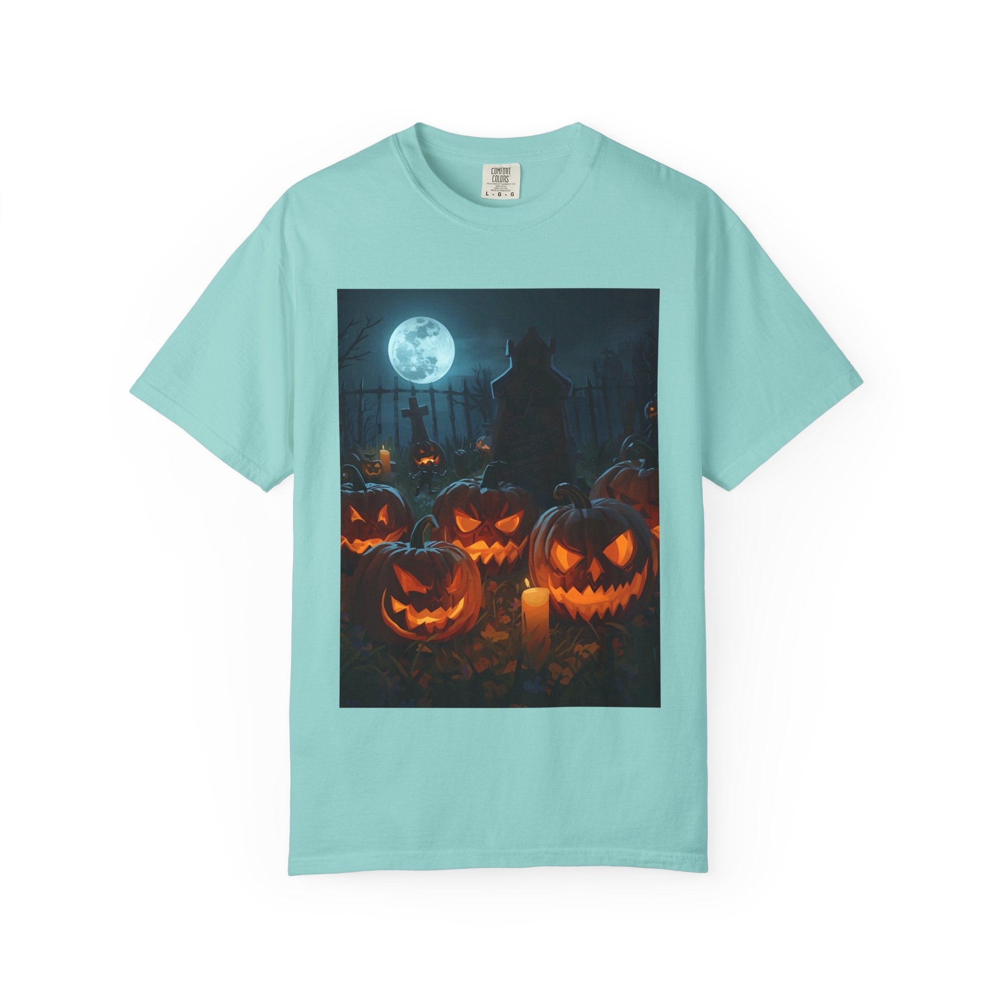 Scary Halloween Pumpkin Unisex Garment-Dyed T-shirt