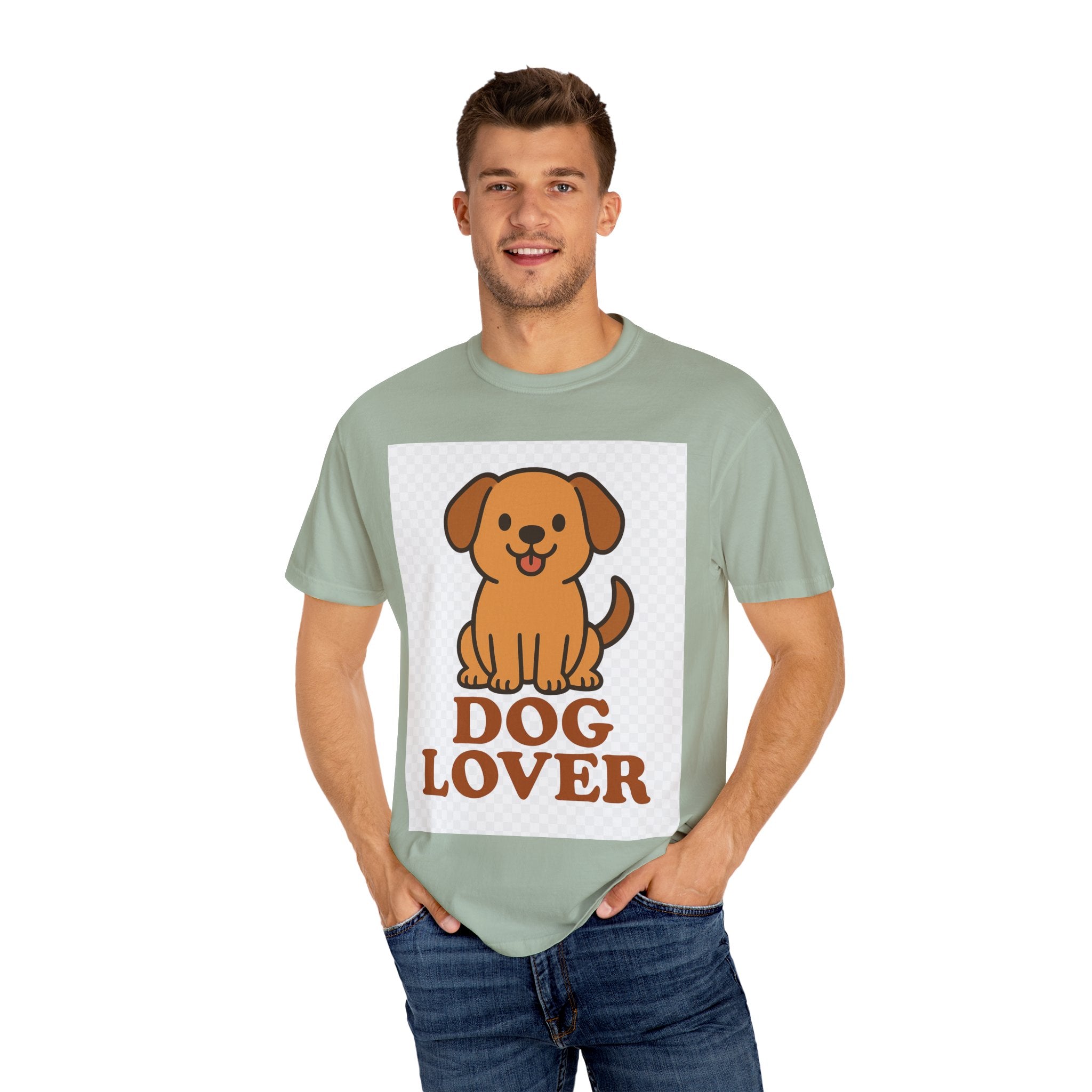 Dog Lover Garment-Dyed T-Shirt, Cute Animal Tee, Pet Parent Gift, Casual Dog Shirt, Unisex Doggy Apparel