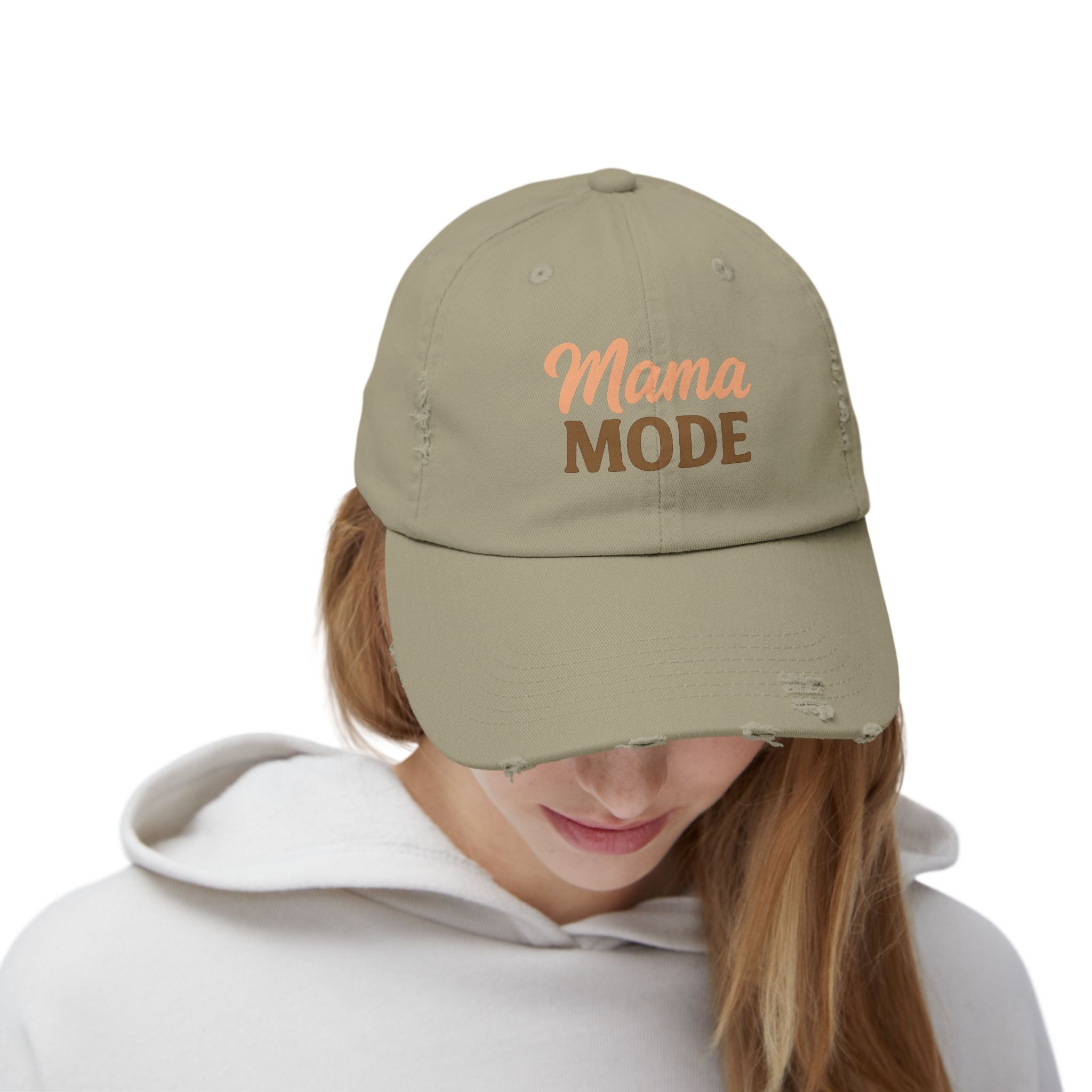 Mama Mode Distressed Cap — Casual Vintage Mom Hat