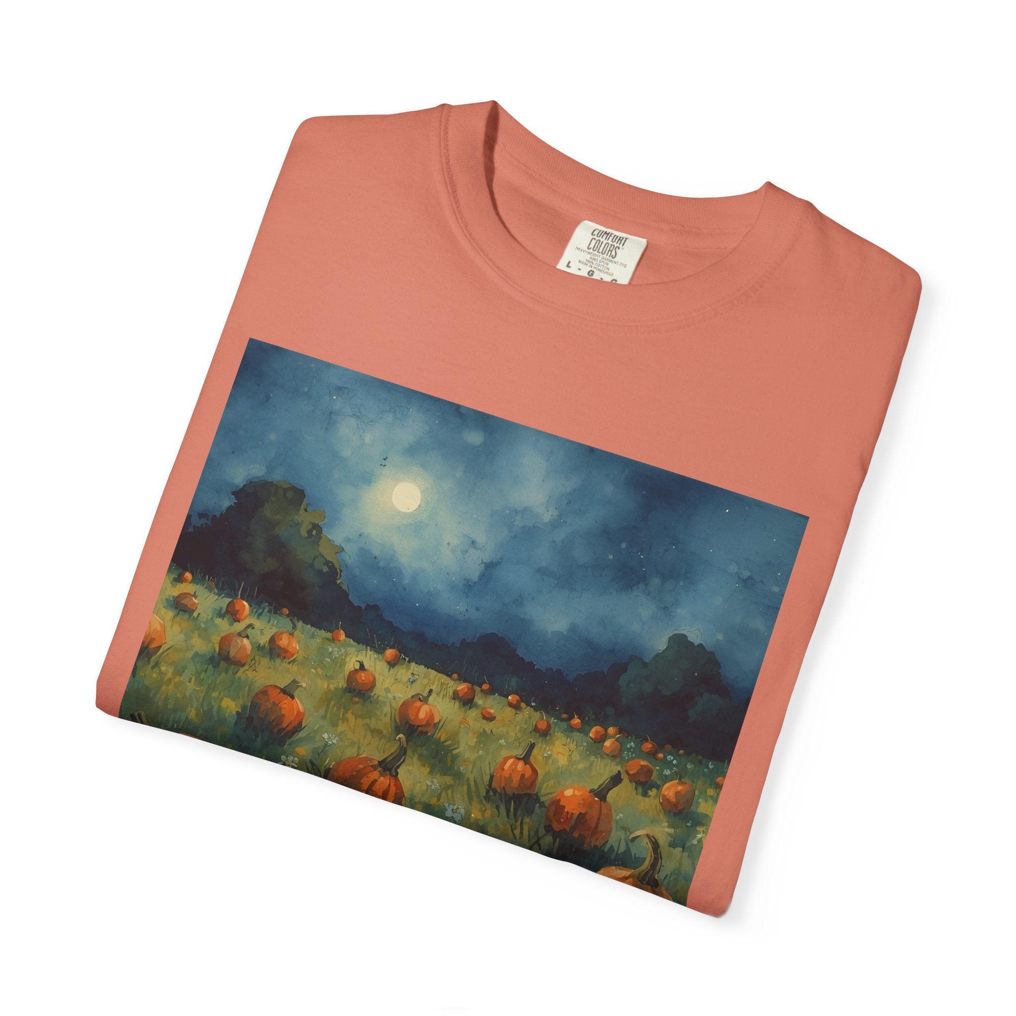 Autumn Pumpkin Field T-shirt | Unisex Fall Tee, Cozy Graphic Shirt, Halloween Gift, Harvest Fashion, Seasonal Wear, Pumpkin Lovers