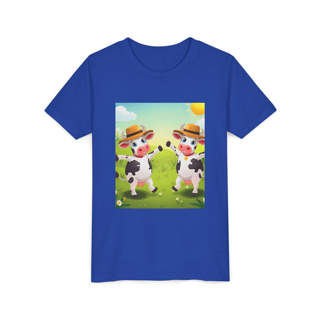 Cute Cow Fun Farm Youth Short Sleeve Tee