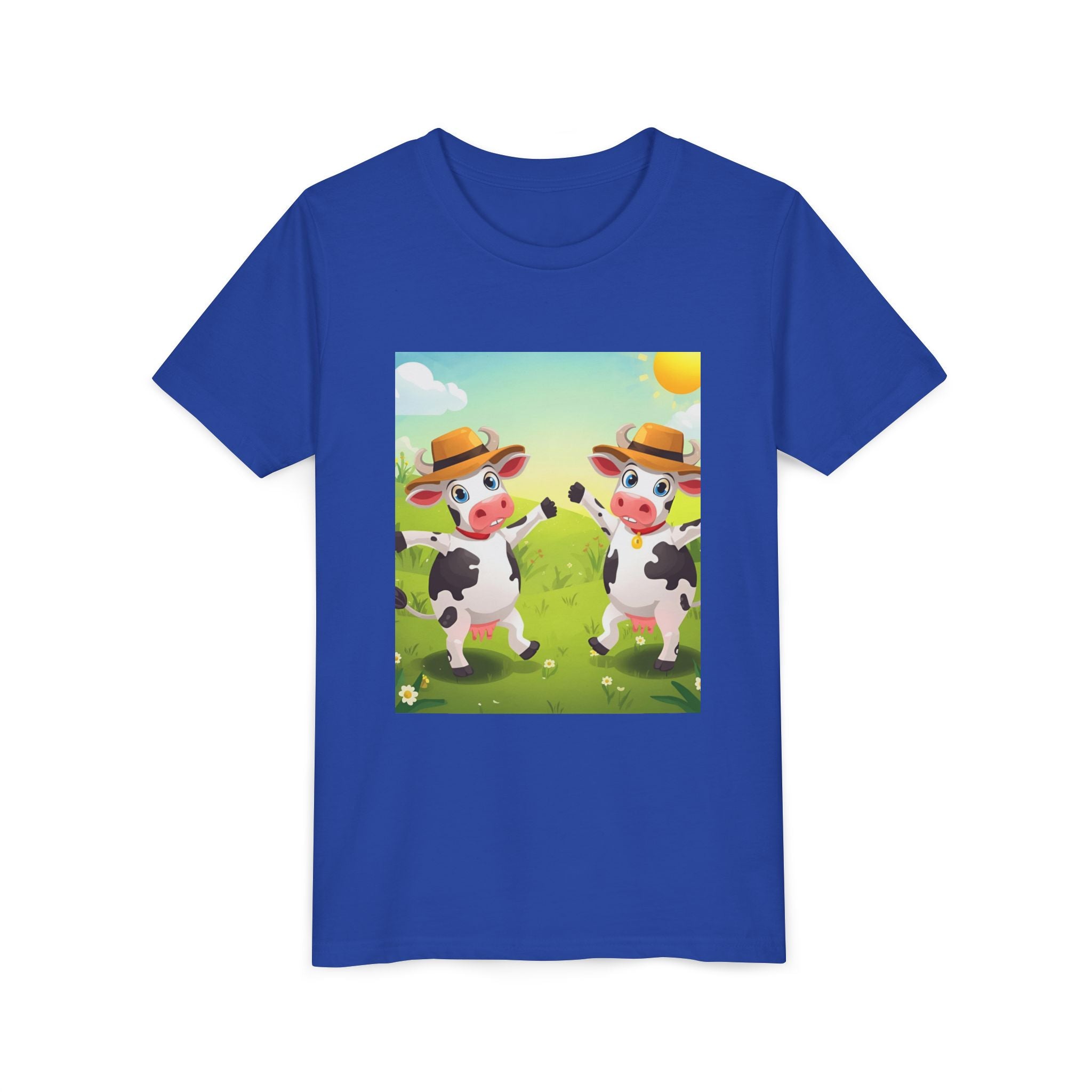 Cute Cow Fun Farm Youth Short Sleeve Tee