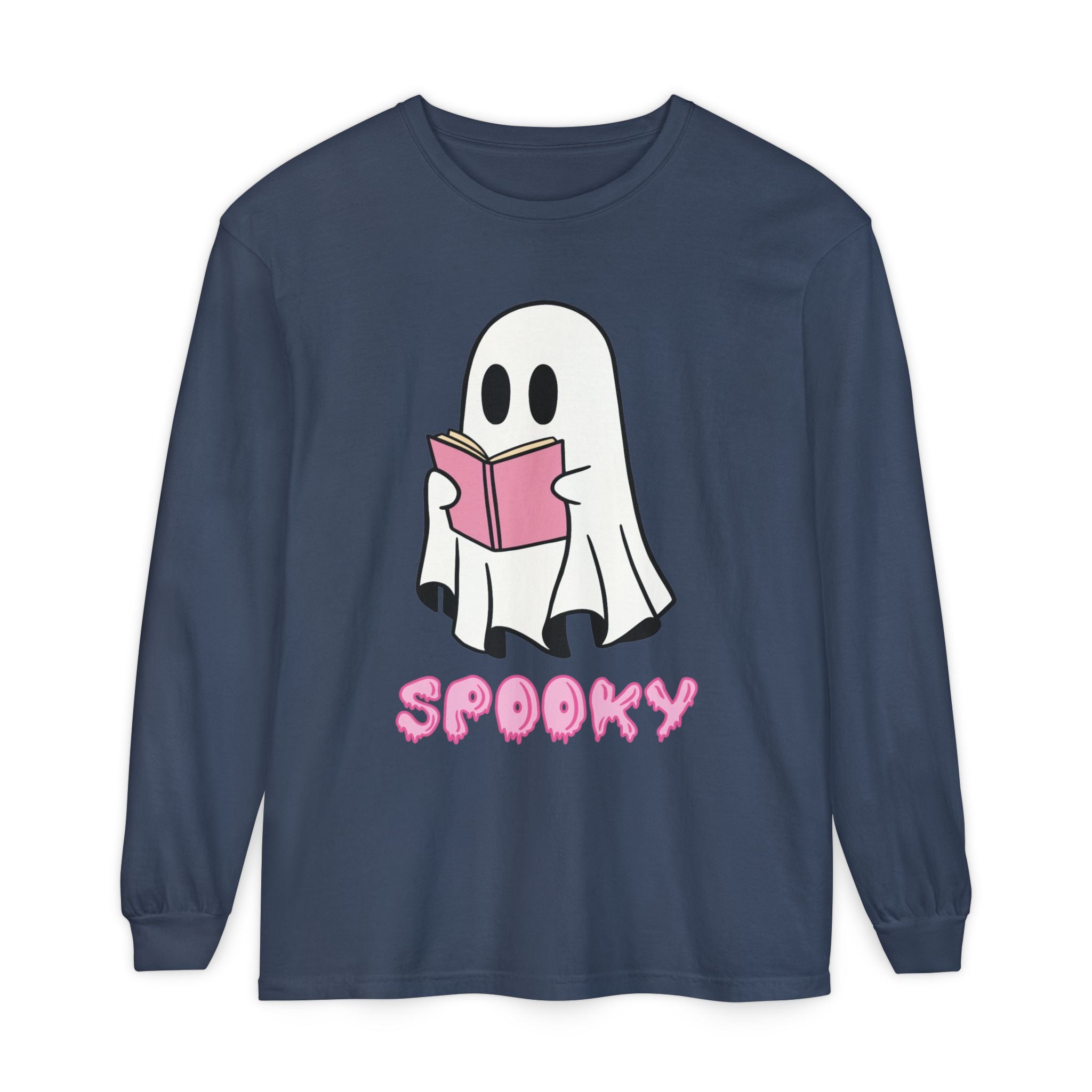 Spooky Ghost Long Sleeve T-Shirt, Halloween Shirt, Unisex Tee, Cozy Casual Apparel, Ghost Reading Book Design, Perfect for Fall [...]