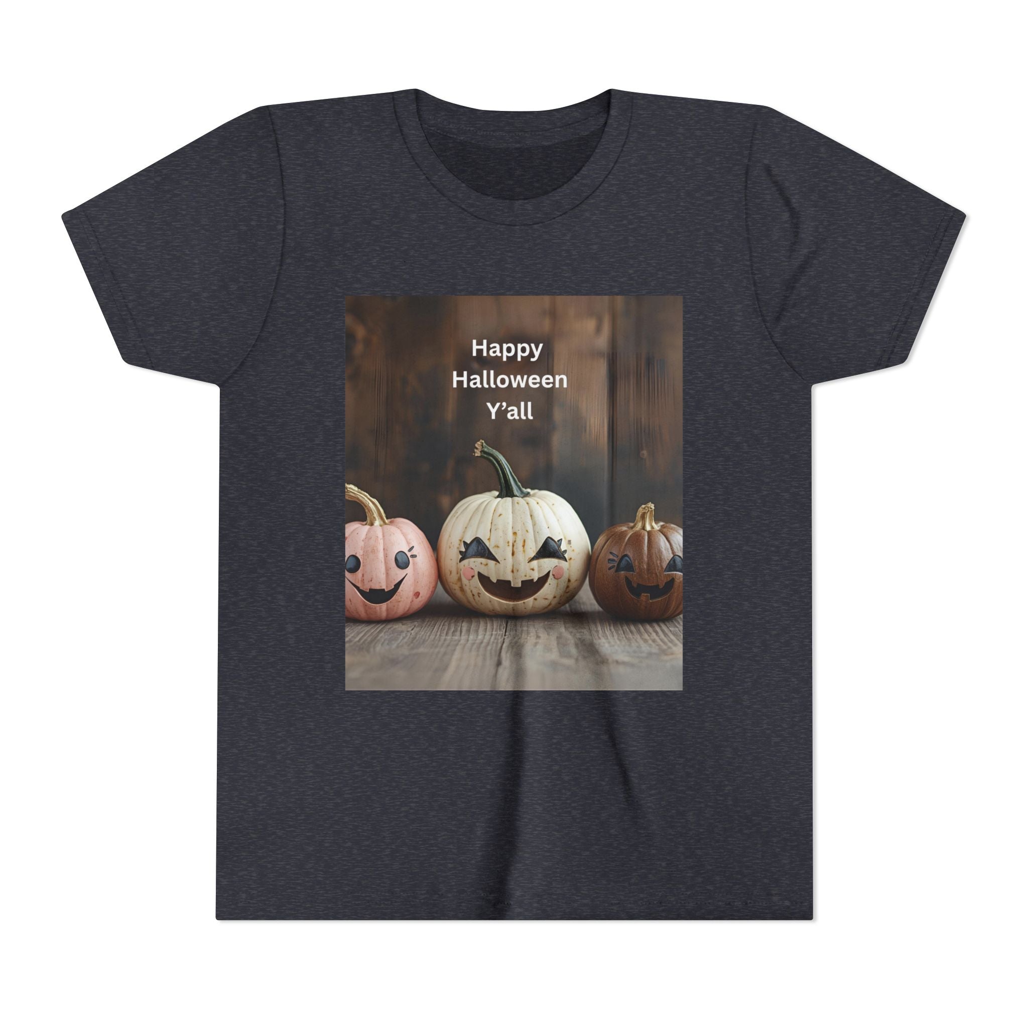Happy Halloween Youth Tee, Kids Halloween Shirt, Pumpkin T-Shirt, Fall Festival Apparel, Trick or Treat Wear, Spooky Season Top