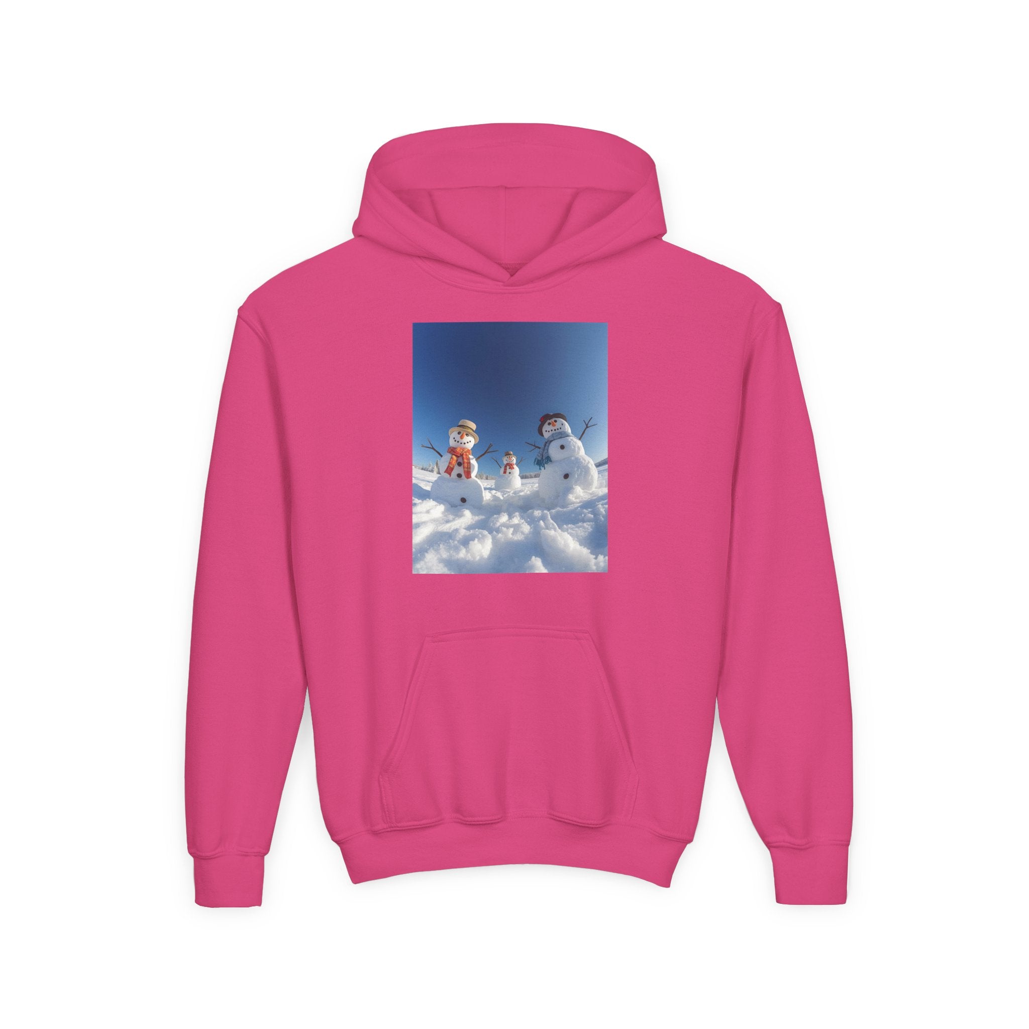 Festive Christmas Snowman Winter Magic Youth Hoodie with Snowman Design, Cozy Kids Sweatshirt, Holiday Gift, Winter Apparel, Cute Kids Clothing, Snow Lovers Hoodie