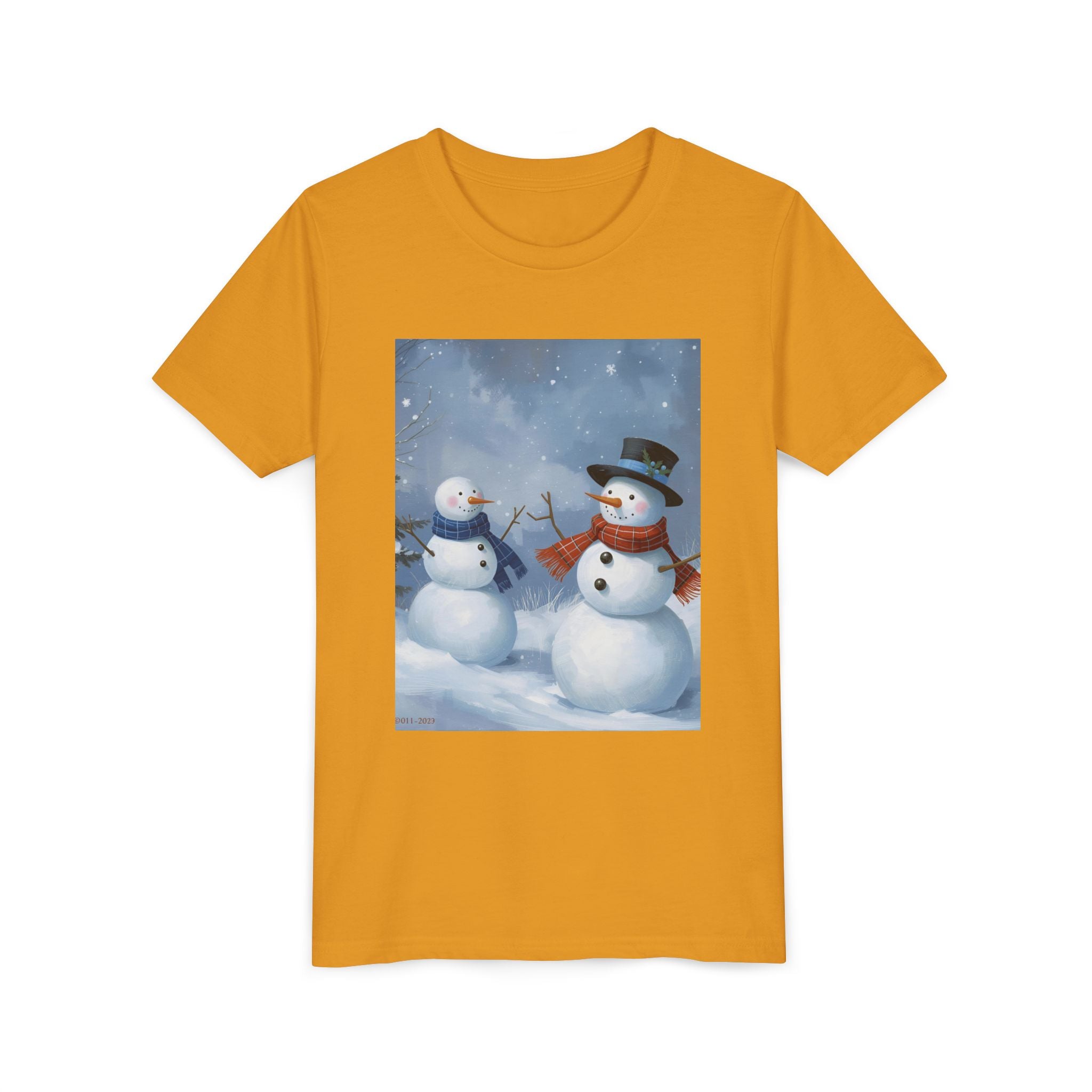 Christmas Snowman Family Youth Short Sleeve Tee