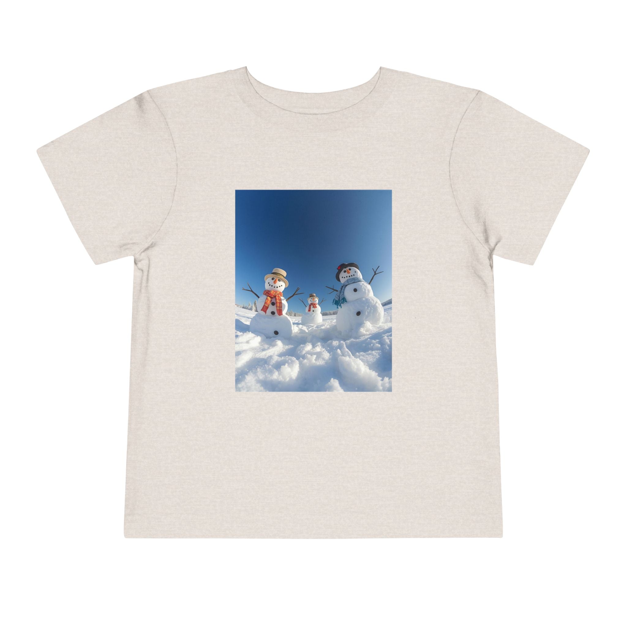 Festive Christmas Snowman Family Toddler Short Sleeve Tee
