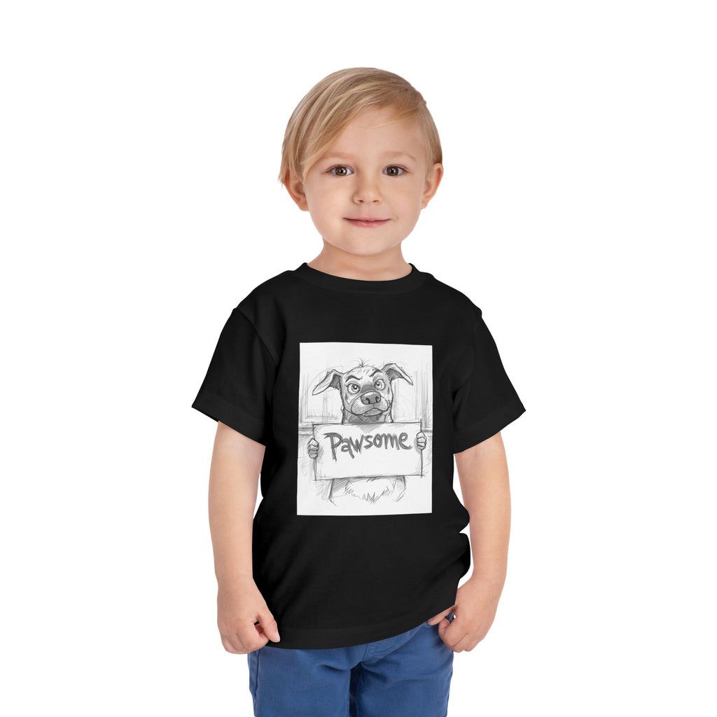 Pawsome Toddler Tee, Cute Dog Shirt for Kids, Pet Lover Gift, Playful Toddler Outfit, Birthday Gift, Animal Lover Apparel