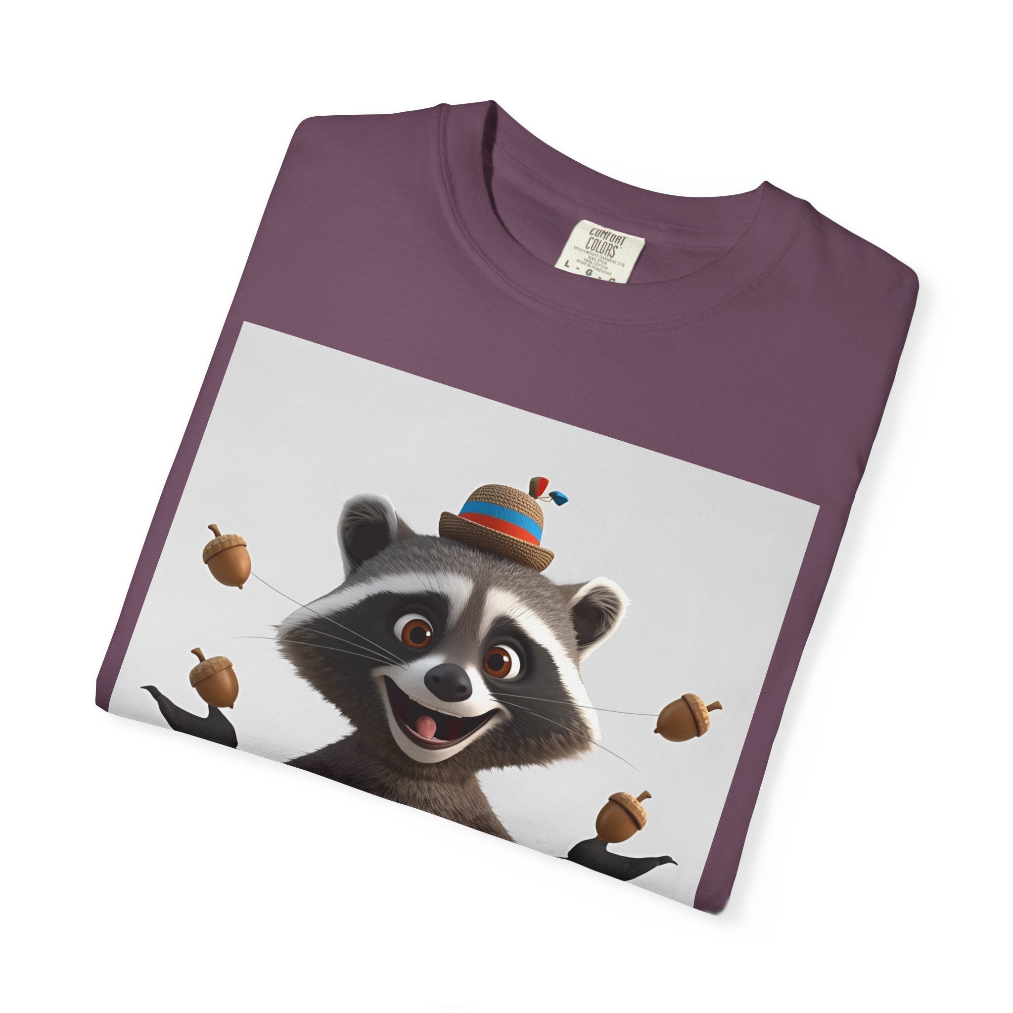 Whimsical Raccoon T-Shirt, Unisex Graphic Tee, Cute Animal Shirt, Fun Gift for Kids and Adults, Quirky Nature Lover Apparel, Party Wear
