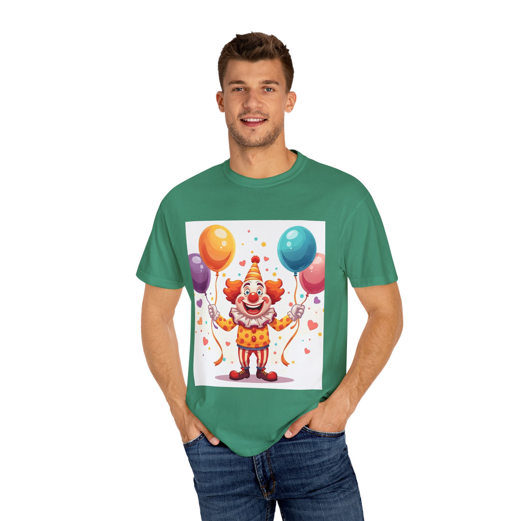 Colorful Clown Balloon T-Shirt, Fun Graphic Tee, Unisex party shirt, Circus themed apparel, Birthday gift for kids