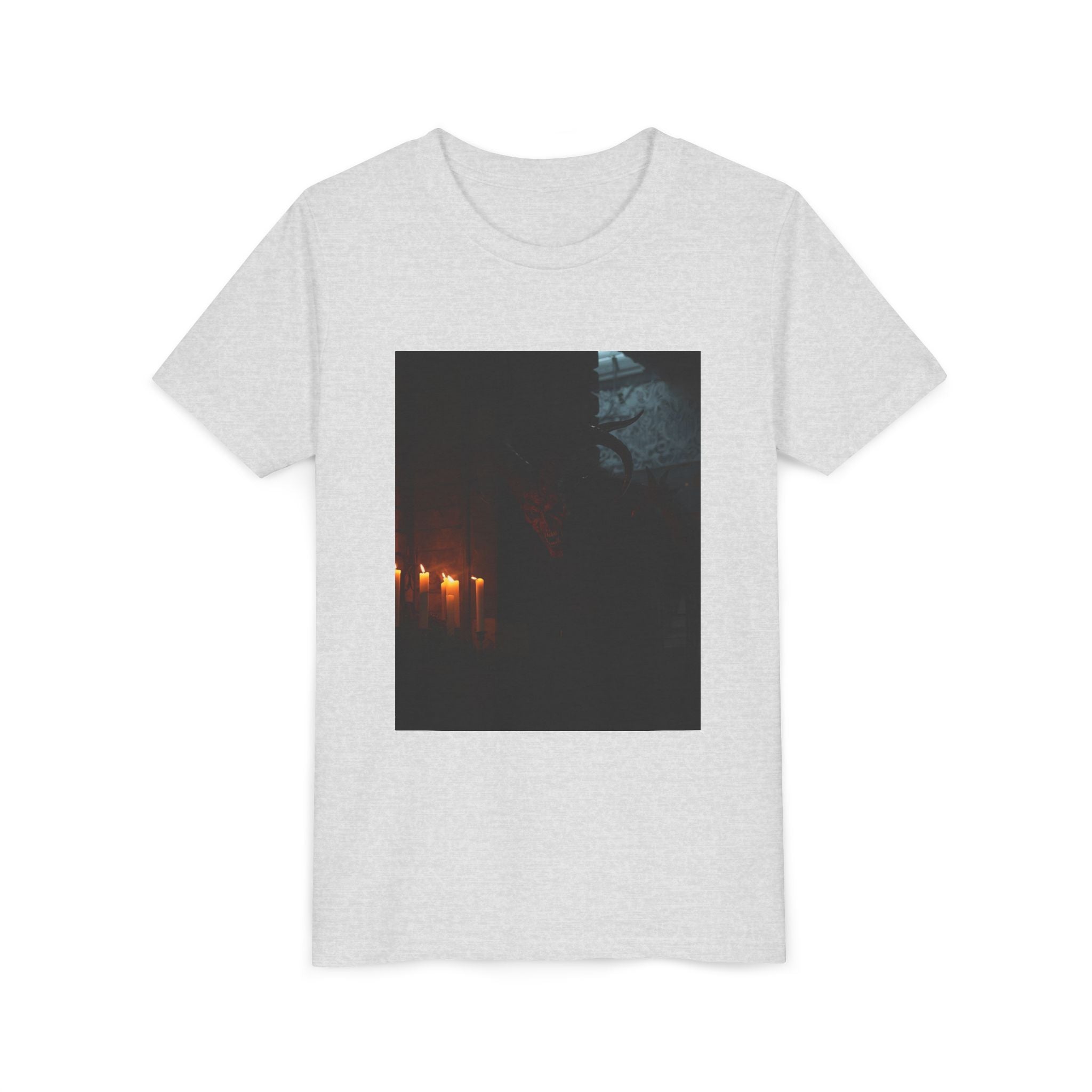 Spooky Halloween Pumpkin Shadow Youth Short Sleeve Tee