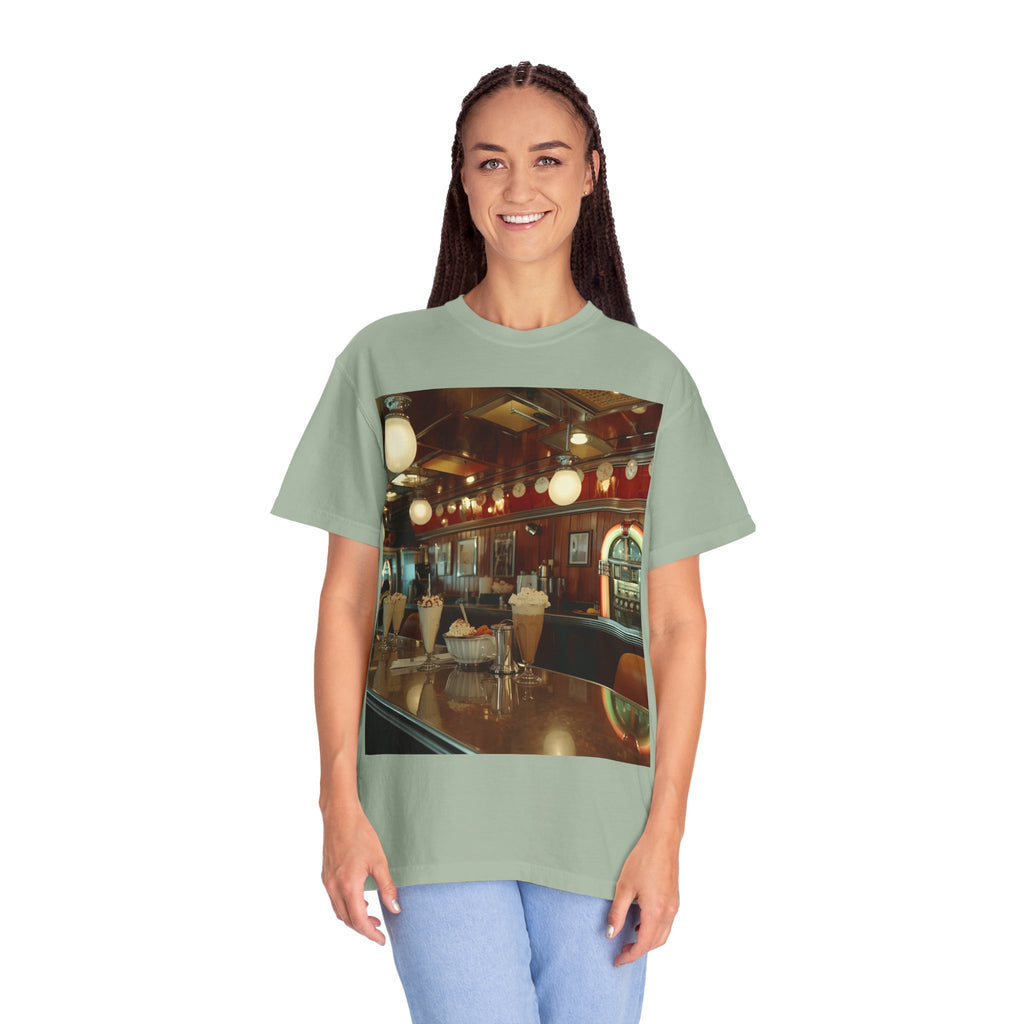 Cozy Vintage Café Vibe Unisex T-shirt, Casual Tee, Retro Style, Gift for Coffee Lovers, Summer Fashion, Everyday Wear
