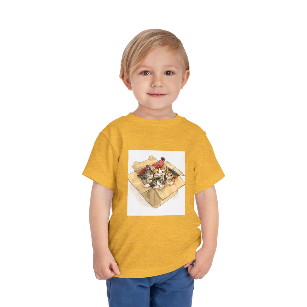 Cute Kittens In Box Toddler Short Sleeve Tee