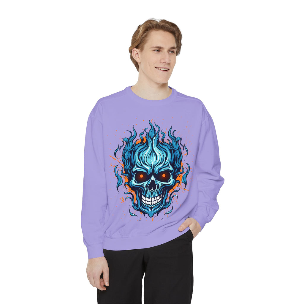 Blue Skull Unisex Garment-Dyed Sweatshirt