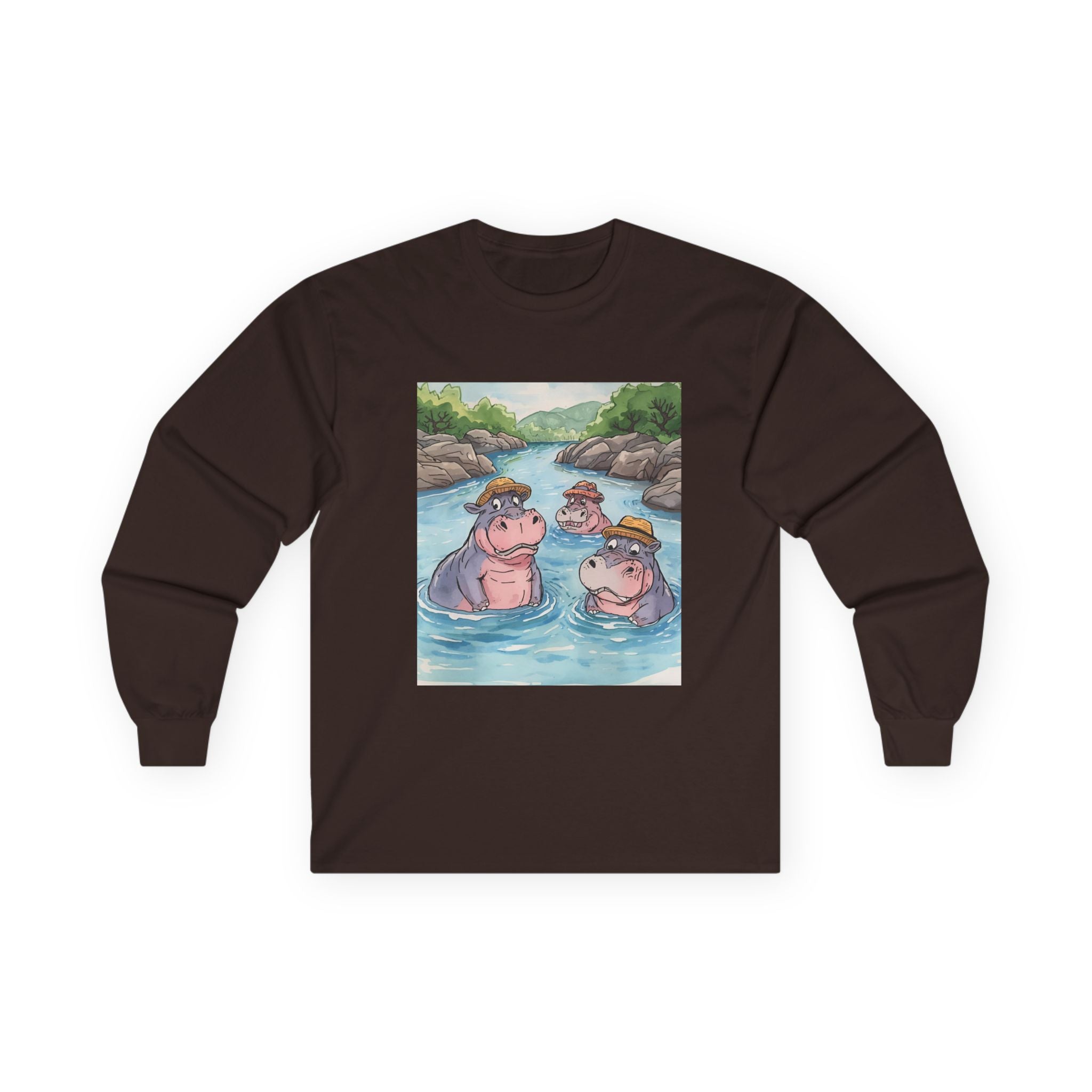 Hippo Cute Unisex Ultra Cotton Long Sleeve Tee