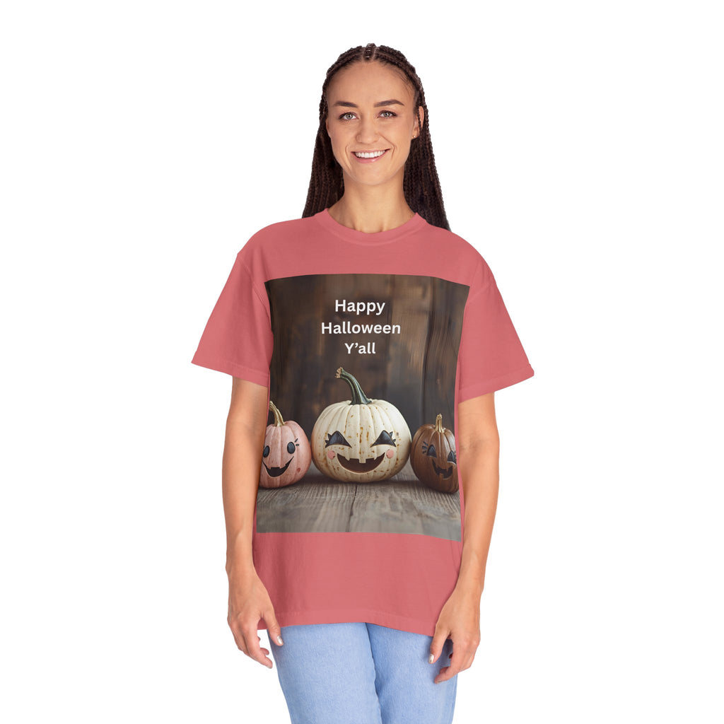 Happy Halloween Unisex T-Shirt, Casual Fall Tee, Halloween Gift, Pumpkin Shirt, Autumn Apparel, Holiday Style