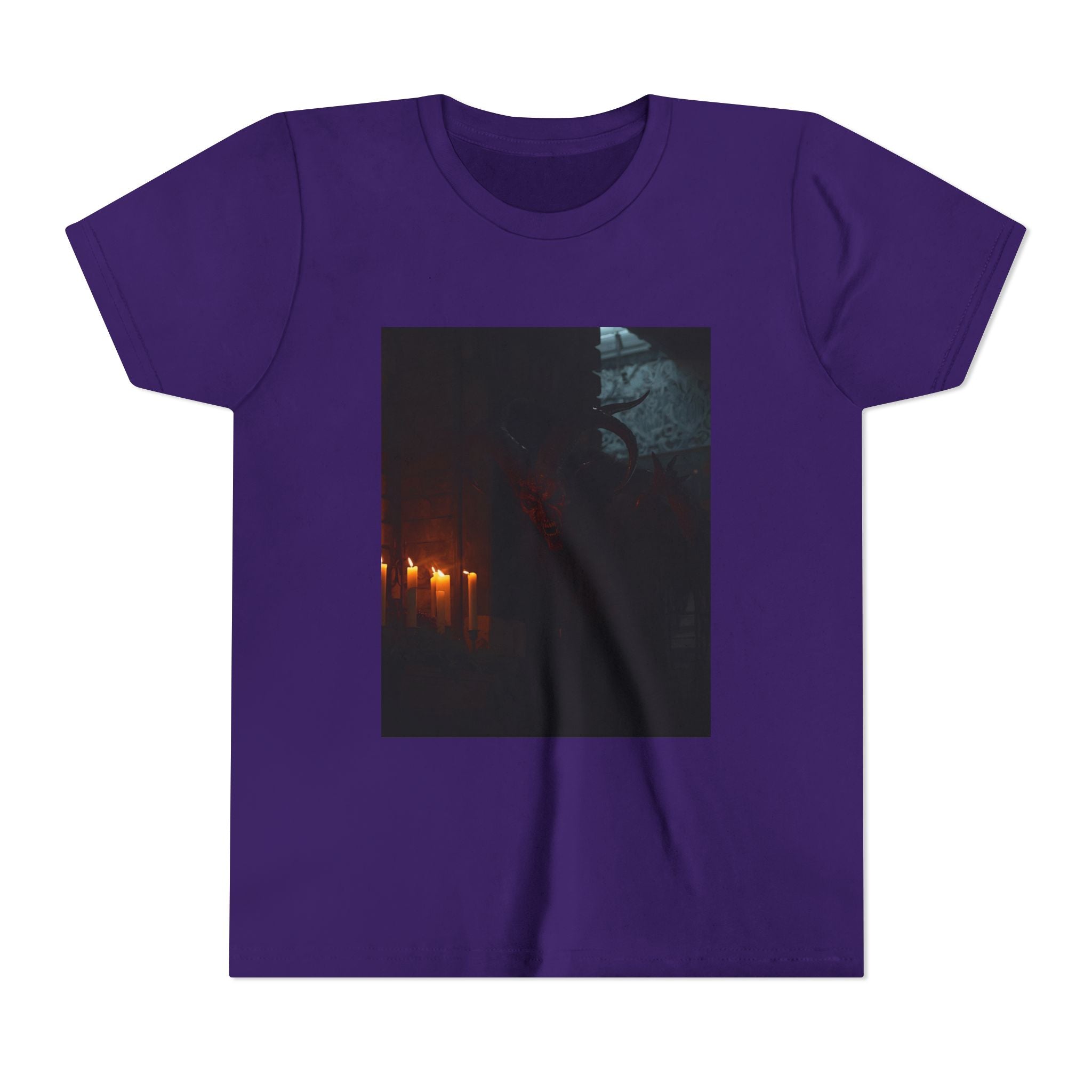 Spooky Halloween Pumpkin Shadow Youth Short Sleeve Tee