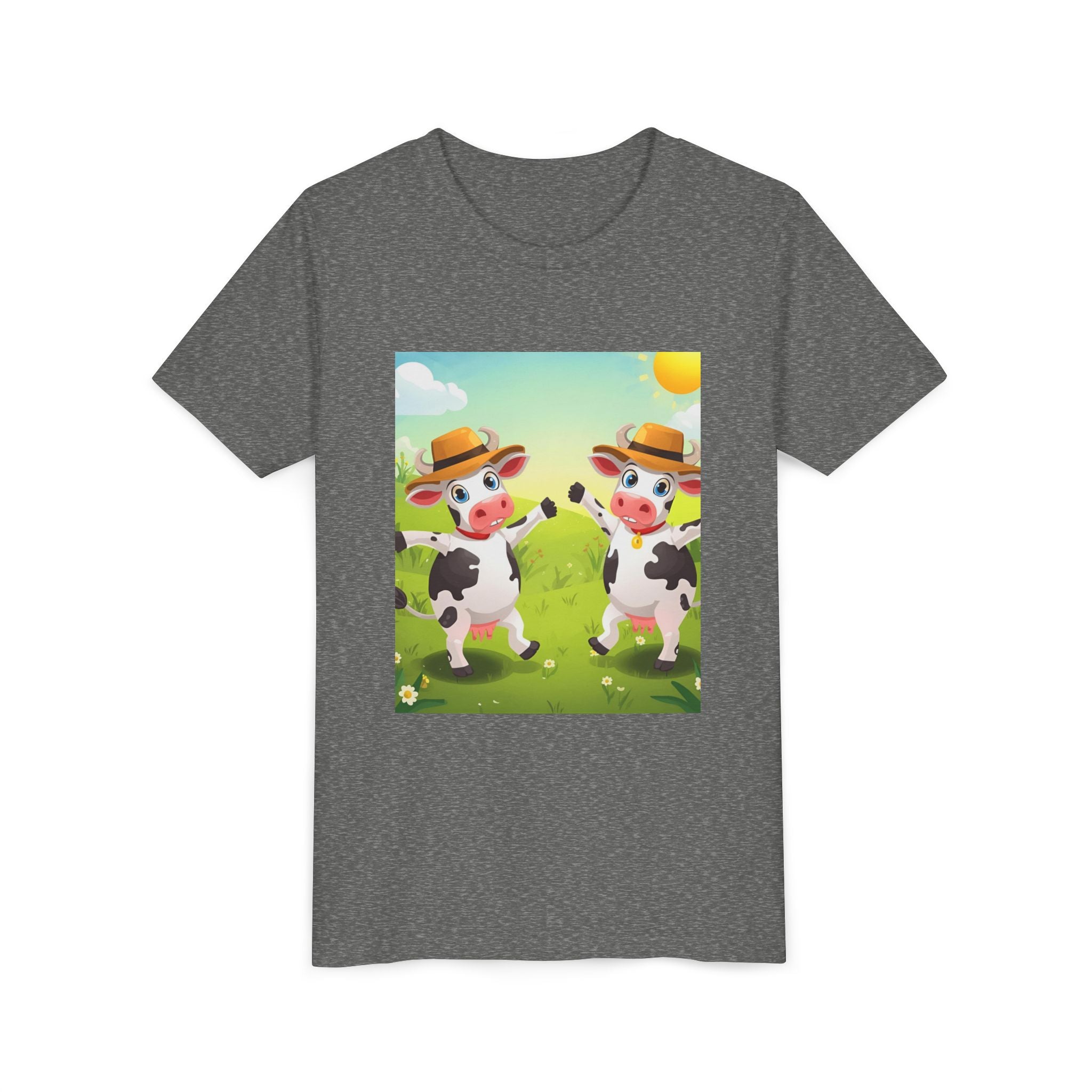 Cute Cow Fun Farm Youth Short Sleeve Tee