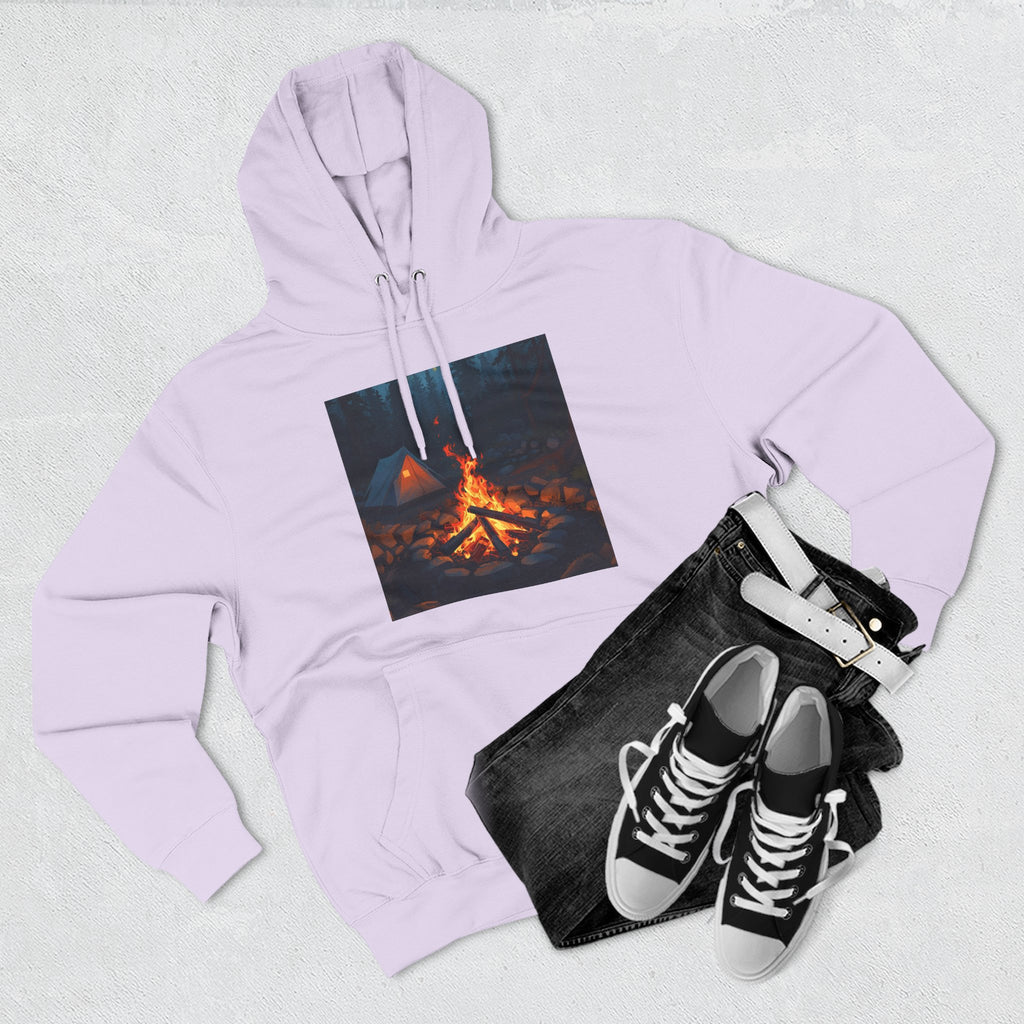 Cozy Campfire Fleece Hoodie, Outdoor Adventure Sweatshirt, Camping Gift, Warm Hoodie, Nature Lover Apparel