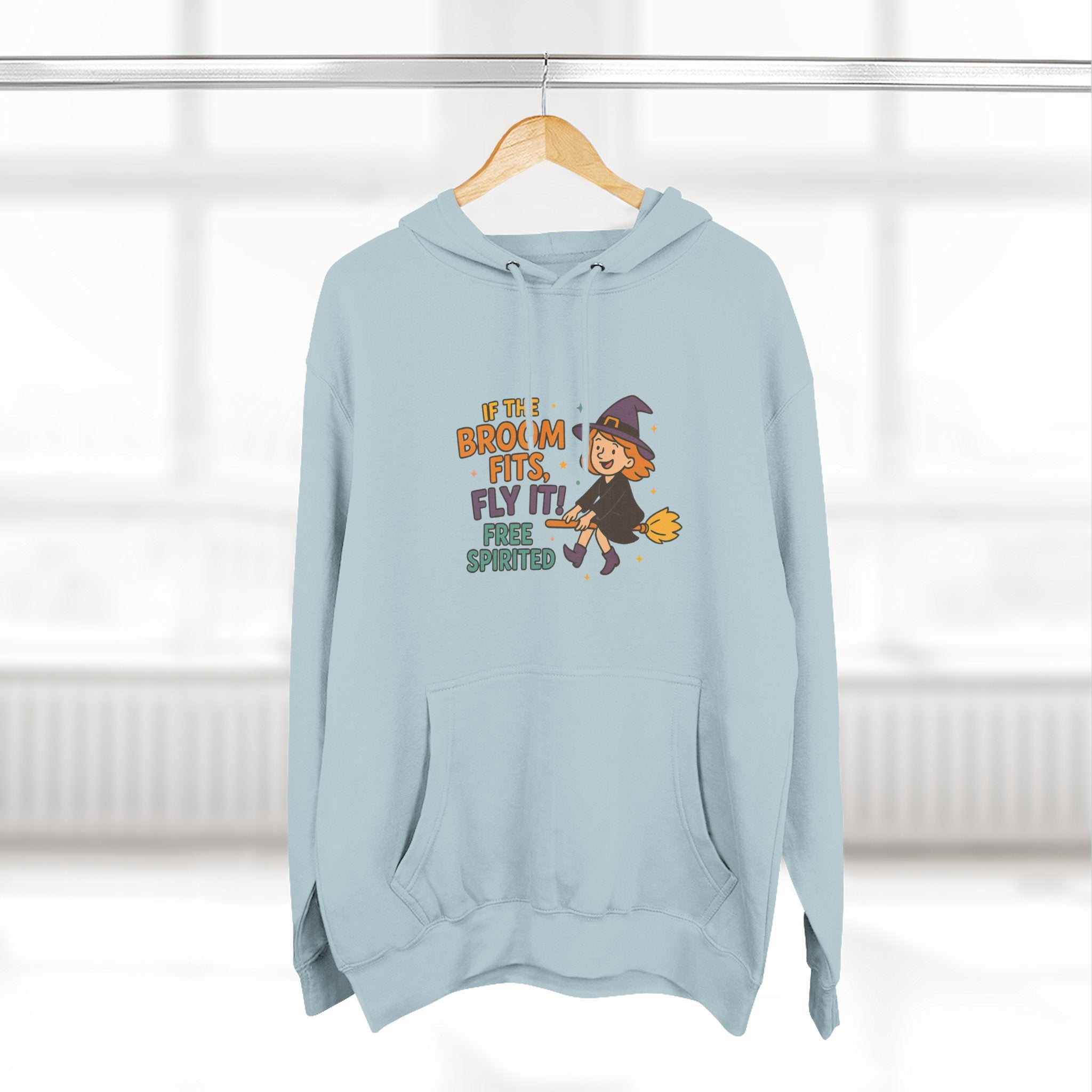 If The Broom Fits Fly It Three-Panel Fleece Hoodie