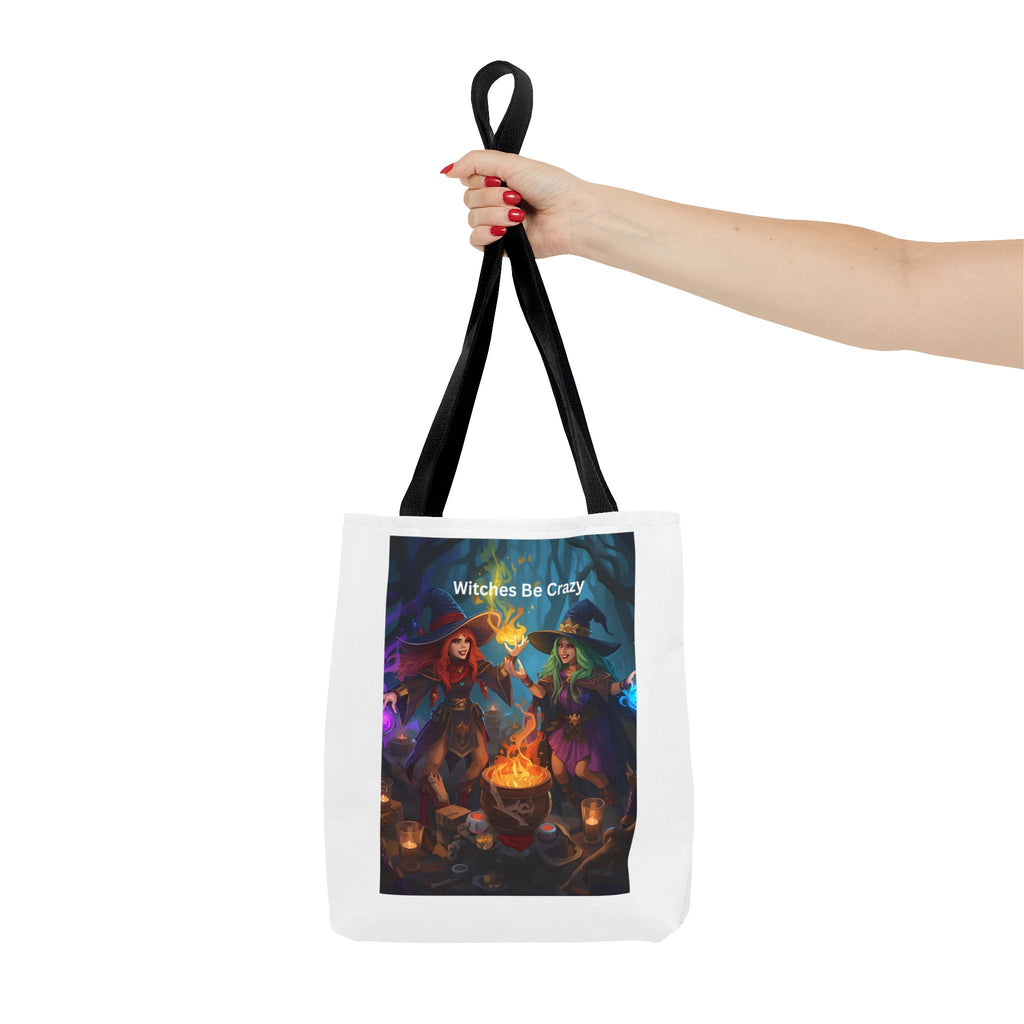 Spooky Halloween Witchy Tote Bag - Witches Be Crazy, Stylish Carryall, Halloween Gift, Boho Bag, Magic Lover's Accessory, Unique Shopper