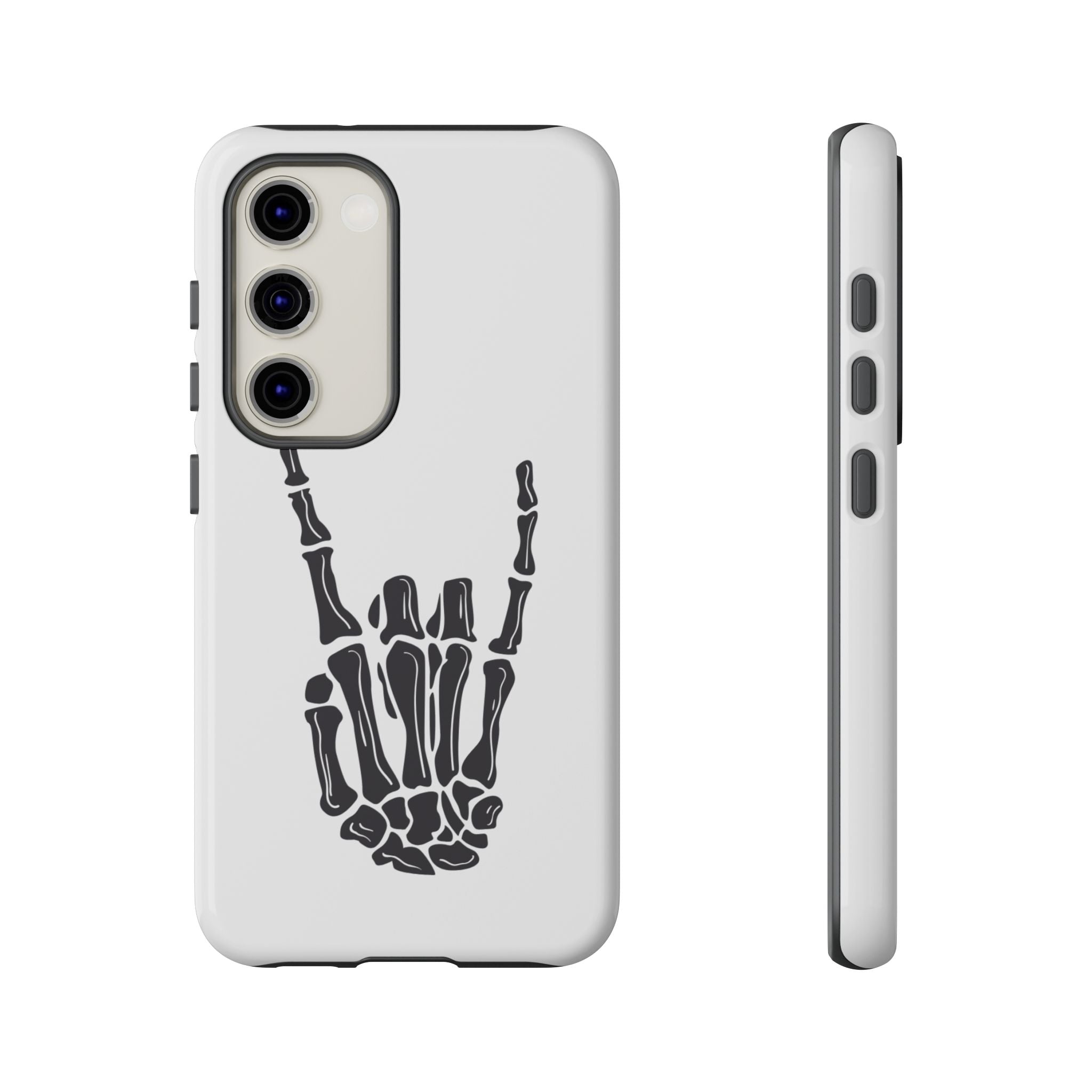 Rock On Skeleton Phone Case, Edgy Phone Cover, Tough Cases for Music Lovers, Halloween Accessories, Gifts for Him