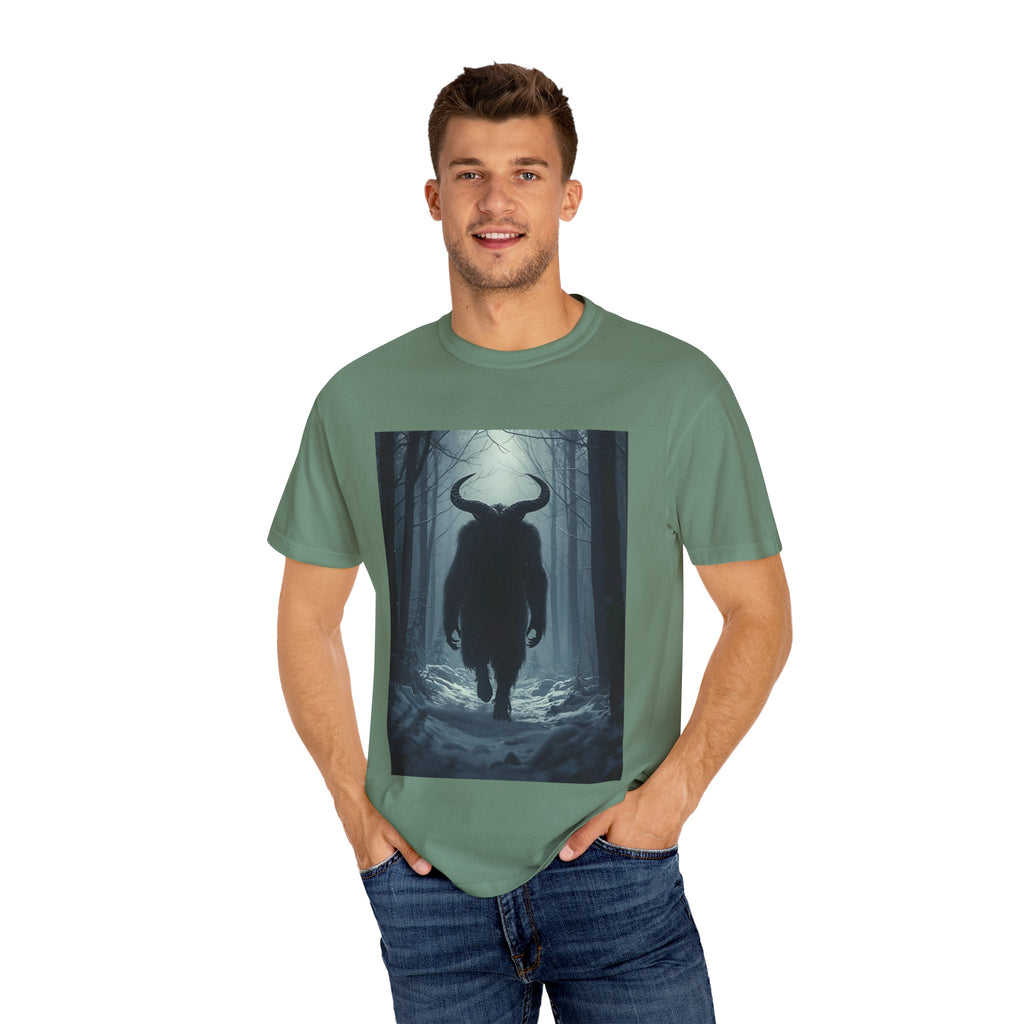 Spooky Forest Creature T-Shirt | Unisex Garment-Dyed Tee | Nature Lover Apparel, Graphic Tee, Gift for Him, Outdoor Adventure Wear