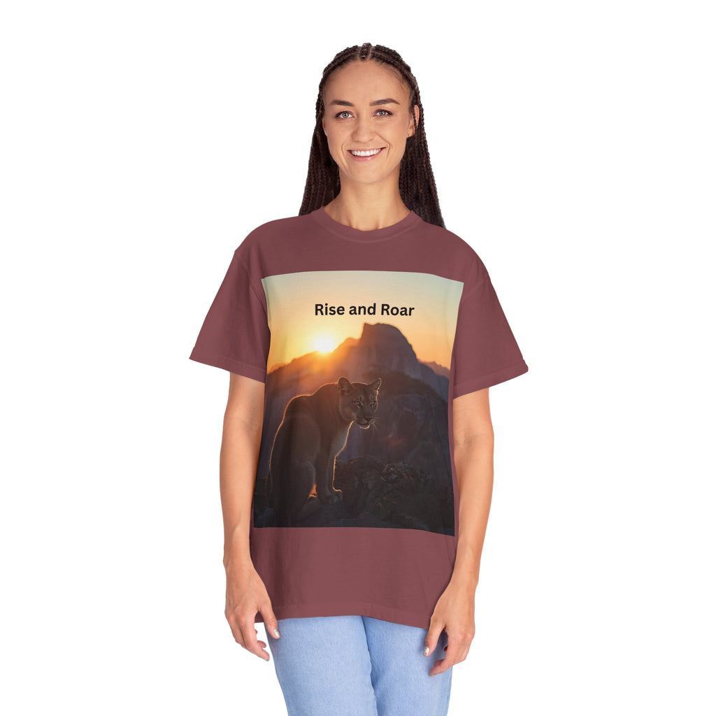 Rise And Roar Sunrise Mountain Lion T-Shirt, Rise and Roar Tee, Unisex Cotton Shirt, Graphic Tee for Nature Lovers, Adventure Apparel, Gifts for [...]