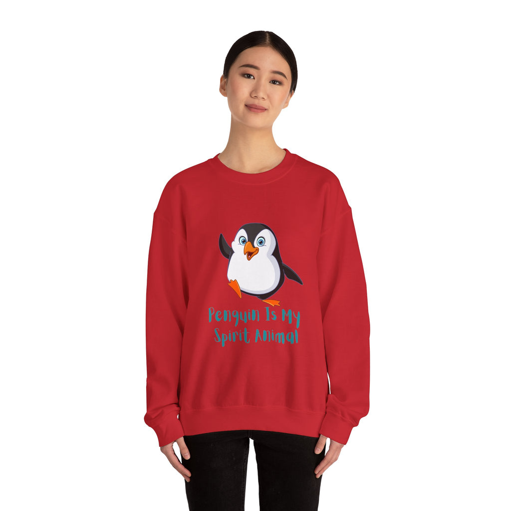 Penguin Spirit Animal Crewneck Sweatshirt - Cozy Gift for Animal Lovers, Winter Layer, Cute Sweatshirt, Funny Gift, Casual Wear