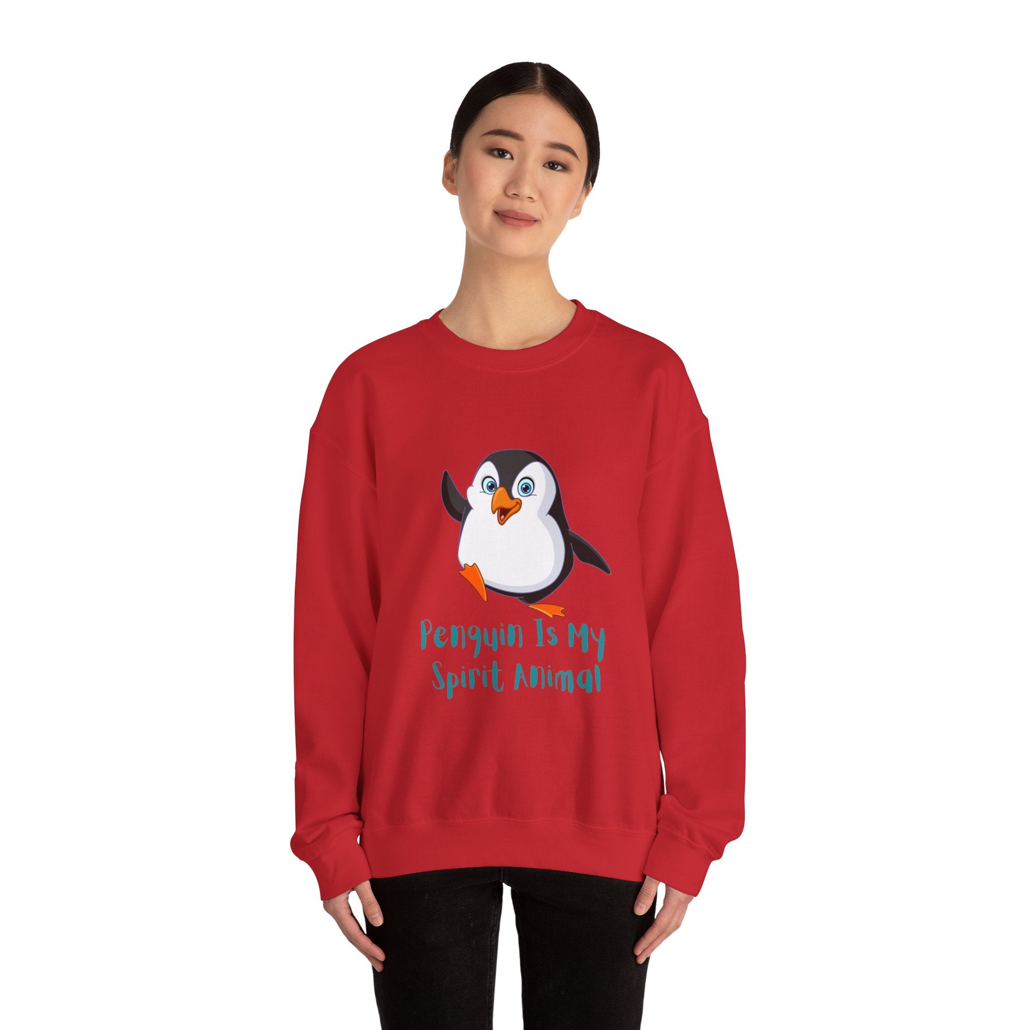 Penguin Spirit Animal Crewneck Sweatshirt - Cozy Gift for Animal Lovers, Winter Layer, Cute Sweatshirt, Funny Gift, Casual Wear